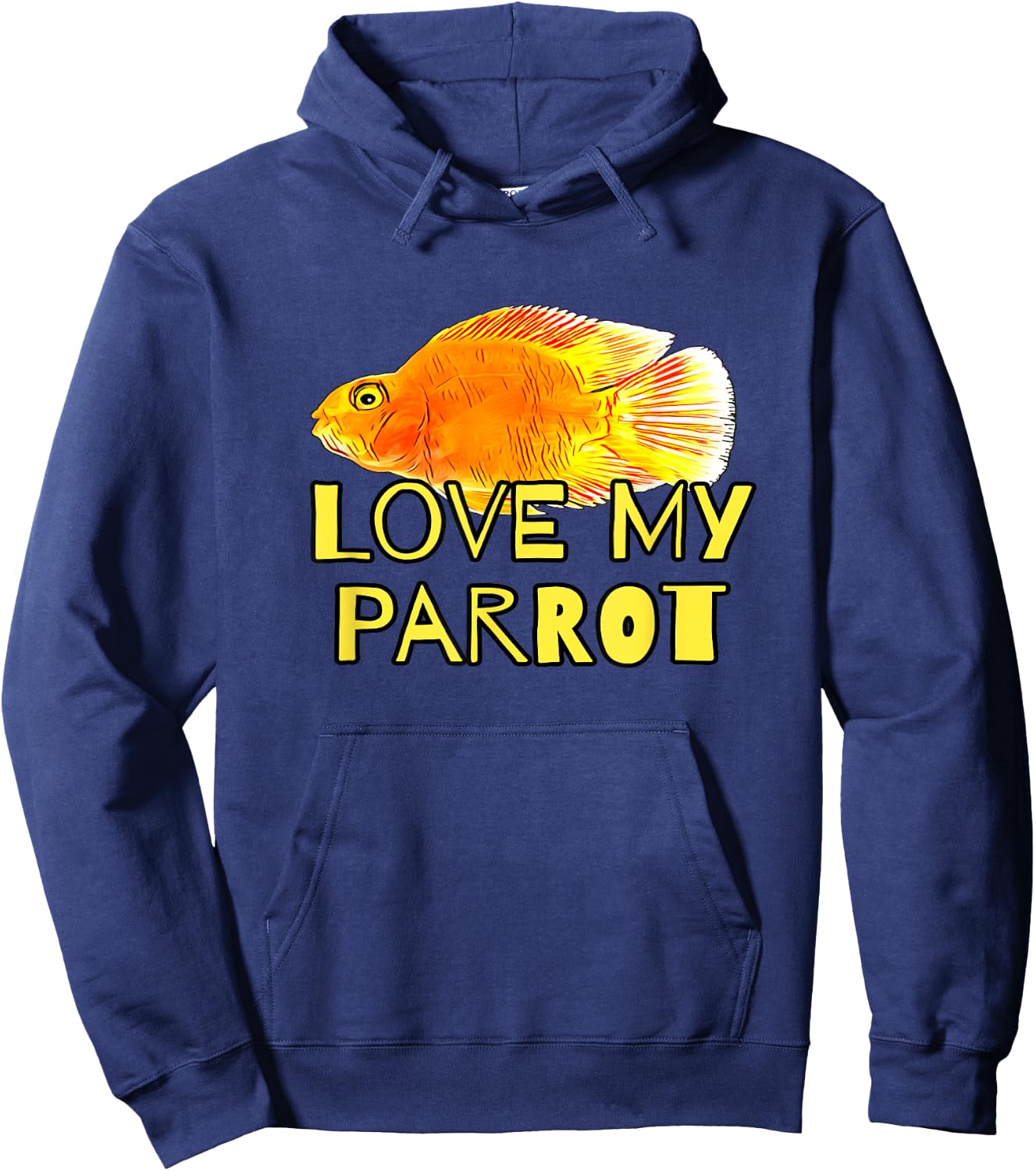 Red Blood Parrot Cichlid Fish Owners Love My Parrot Gift Hoodie - Hoodie | Navy