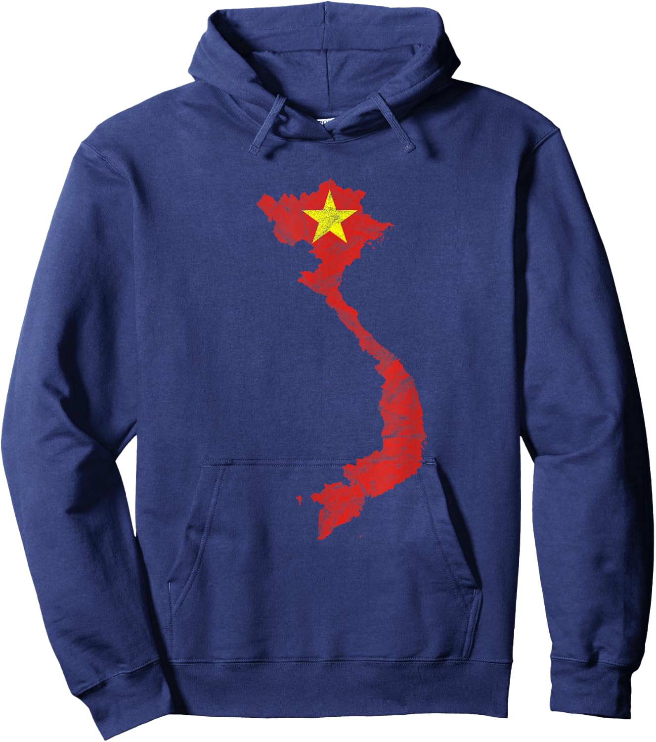 Vietnamese Flag Outline Holiday Travel Asia Vietnam Hoodie - Hoodie | Navy