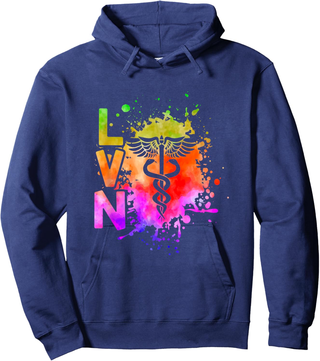 LVN Caduceus LVN Nurse Licensed Vocational Nurse Hoodie - Hoodie | Navy