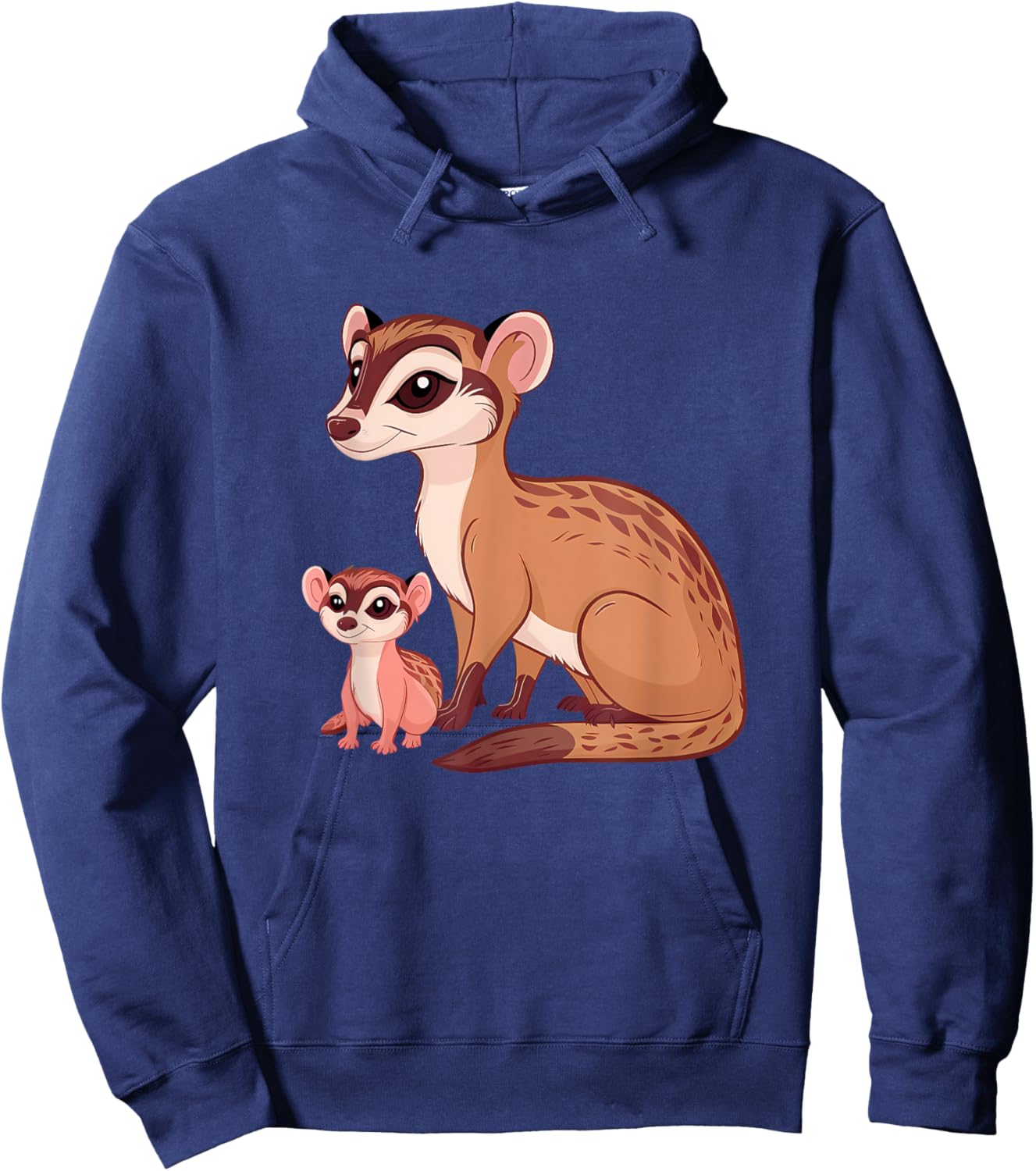 Beautiful Mongoose Mom and Her Cute Baby Mothers Day Hoodie - Hoodie | Navy