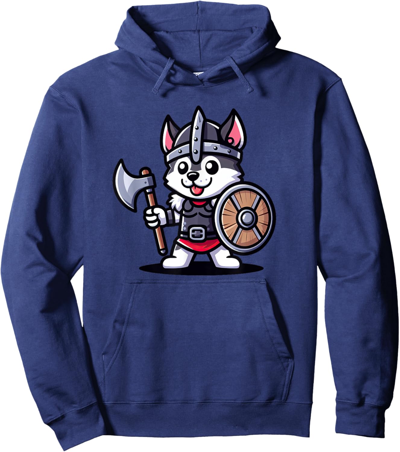 Husky Viking Funny Dog Medieval Women Kids Hoodie - Hoodie | Navy