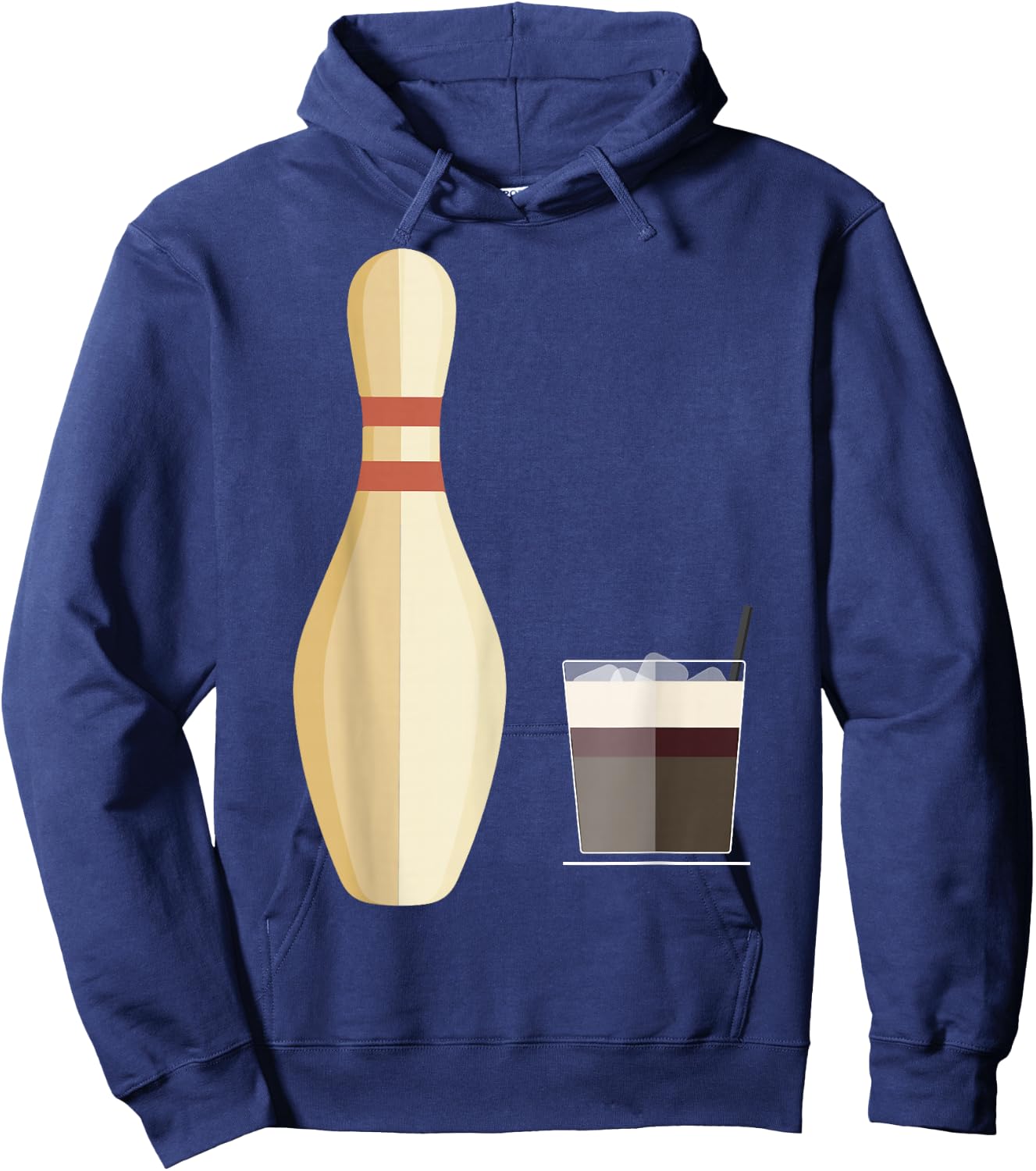 The Big Lebowski Bowling Pin Glass of Whiskey Hoodie - Hoodie | Navy