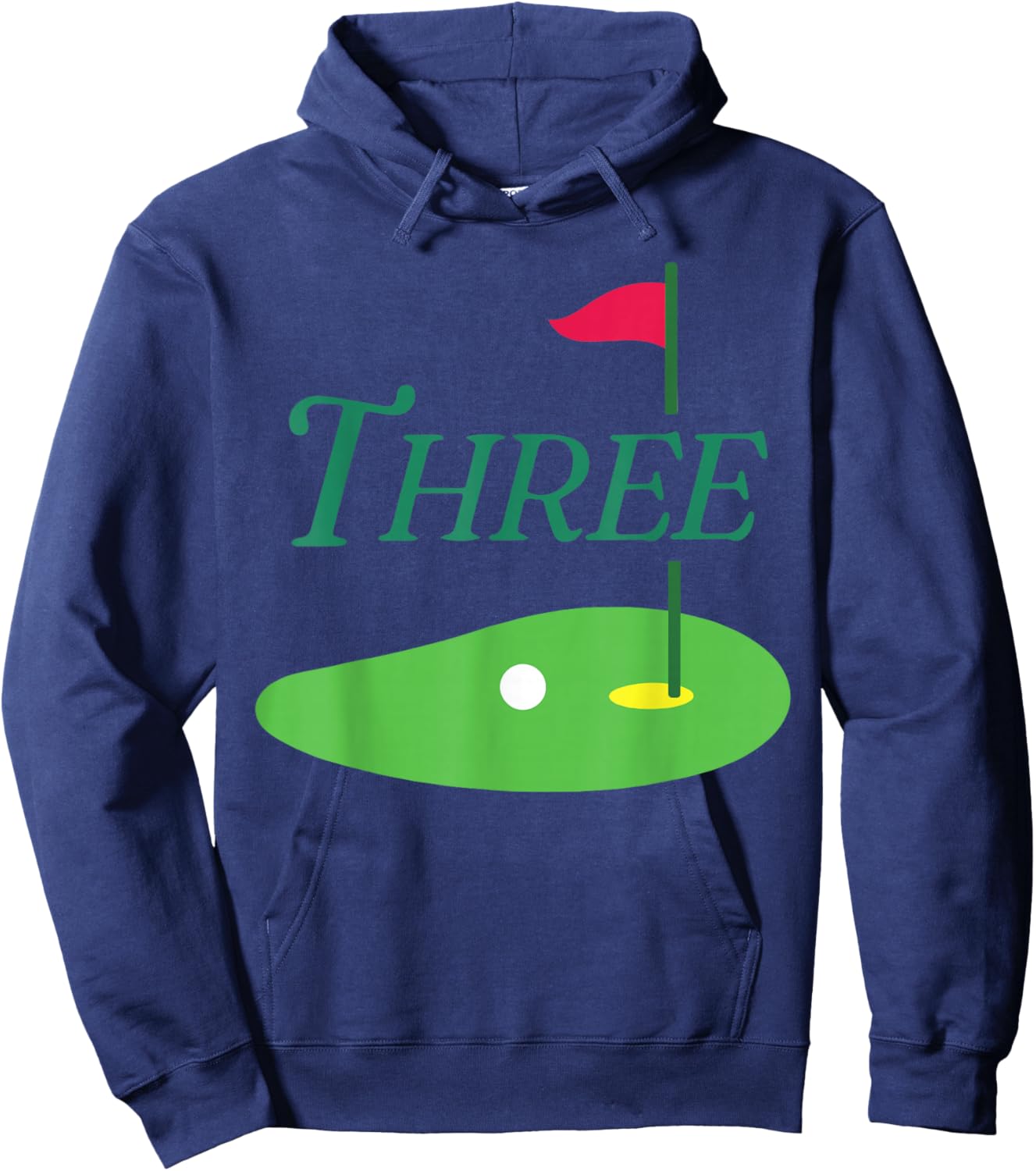Three Par 3 Year Old Birthday 3rd Bday Matching Family Hoodie - Hoodie | Navy