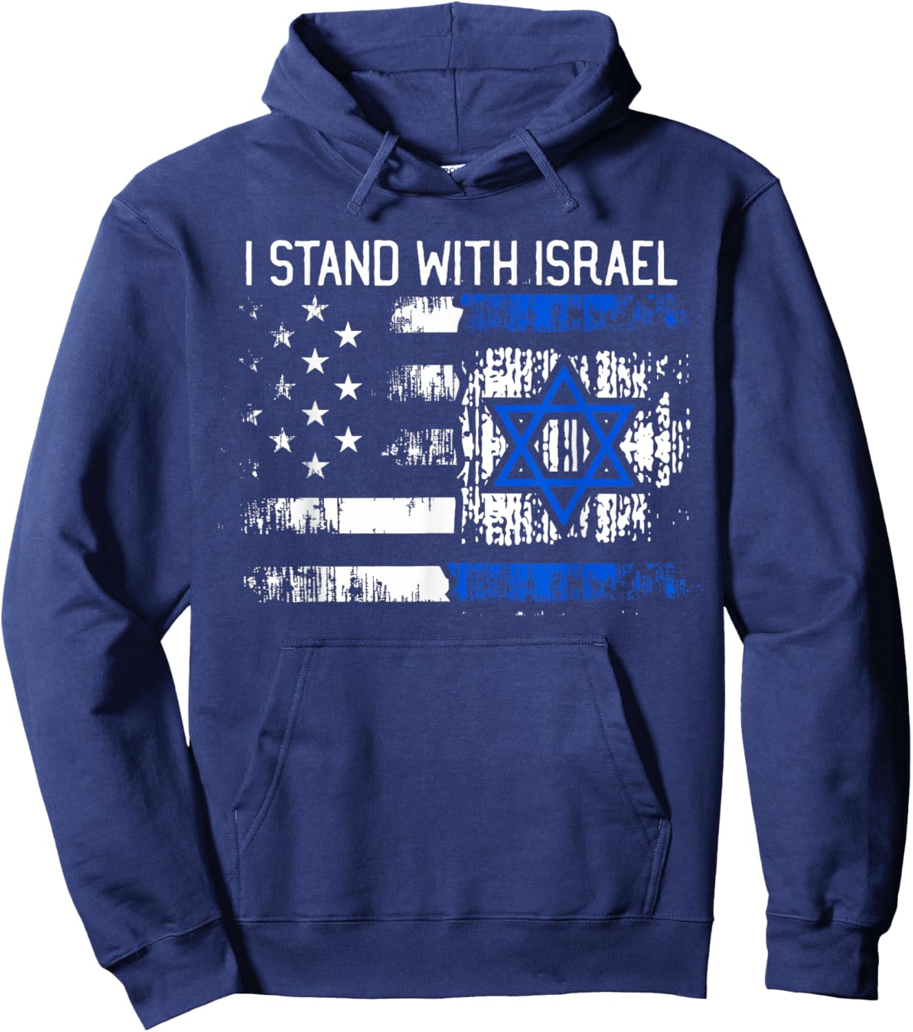 I Stand With Israel Jewish Support Group Matching Hoodie - Hoodie | Navy