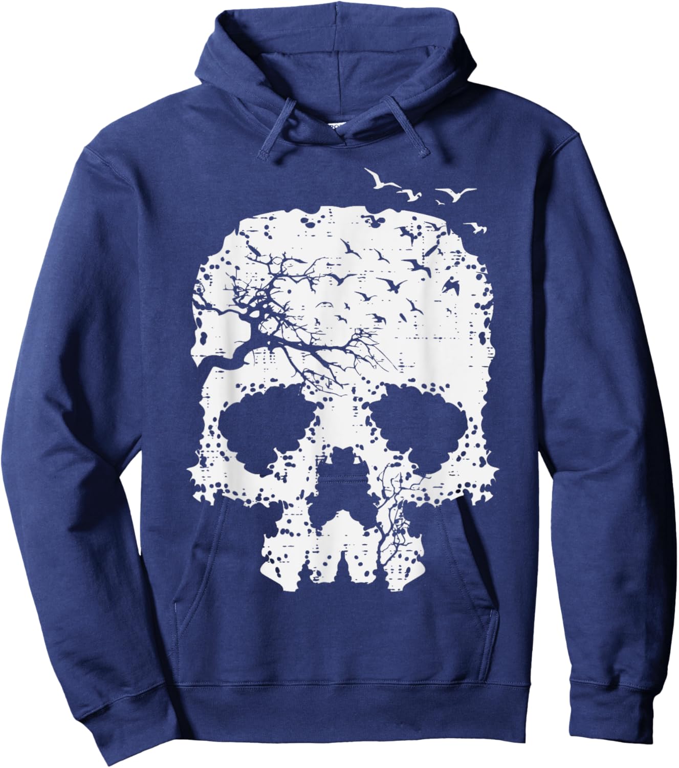 Halloween Skull Tree Birds Gothic Costume Men Women Kids Hoodie - Hoodie | Navy