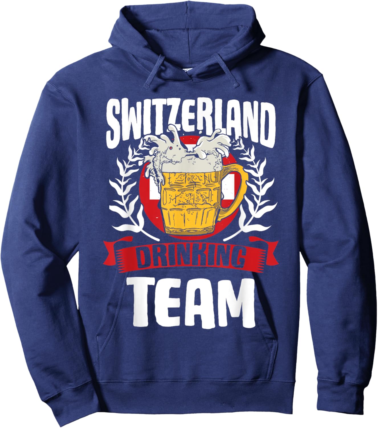 Switzerland Drinking Team Helvetia Swiss Flag Beer Lover Hoodie - Hoodie | Navy