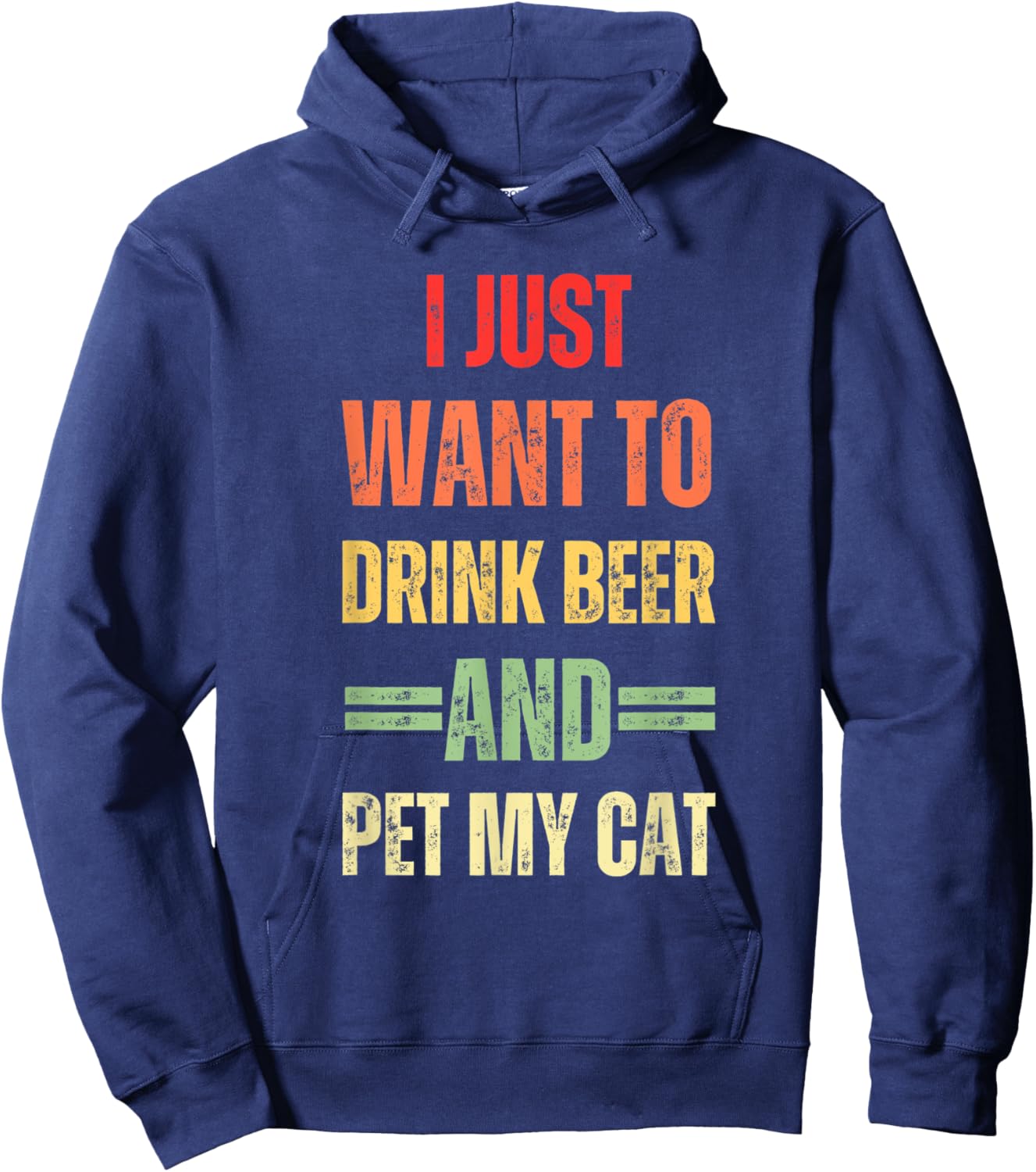 I Just Want To Drink Beer And Pet My Cat Funny Cat Lover Women Hoodie - Hoodie | Navy