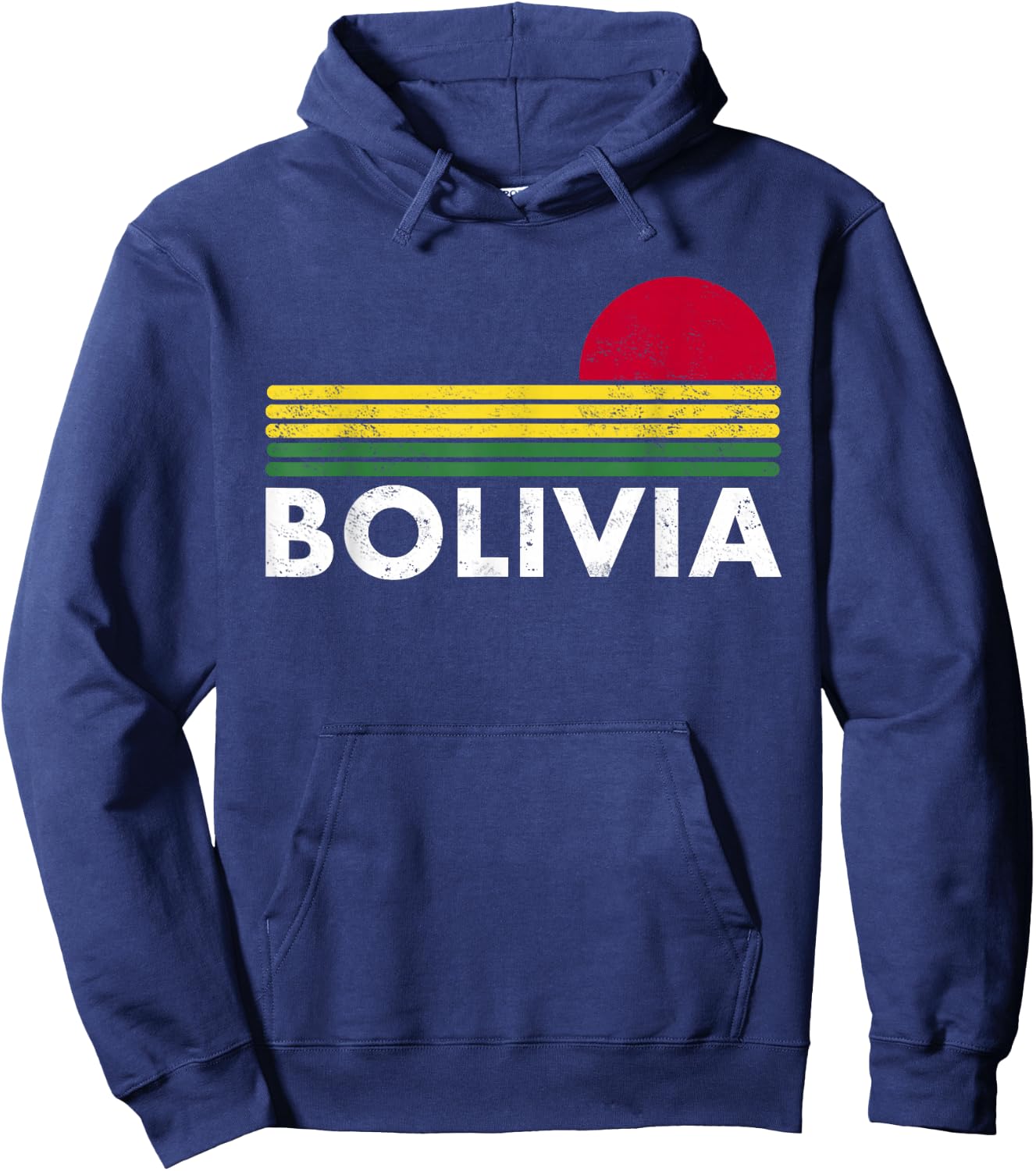 Retro Bolivia Shirt Vintage Bolivia Flag Bolivian Gift Hoodie - Hoodie | Navy