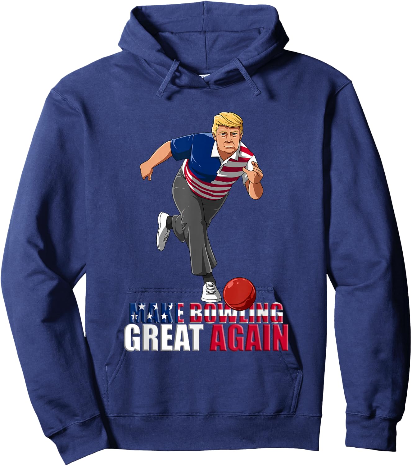 Make Bowling Great Again - Funny Trump Bowling Gift Small Hoodie - Hoodie | Navy