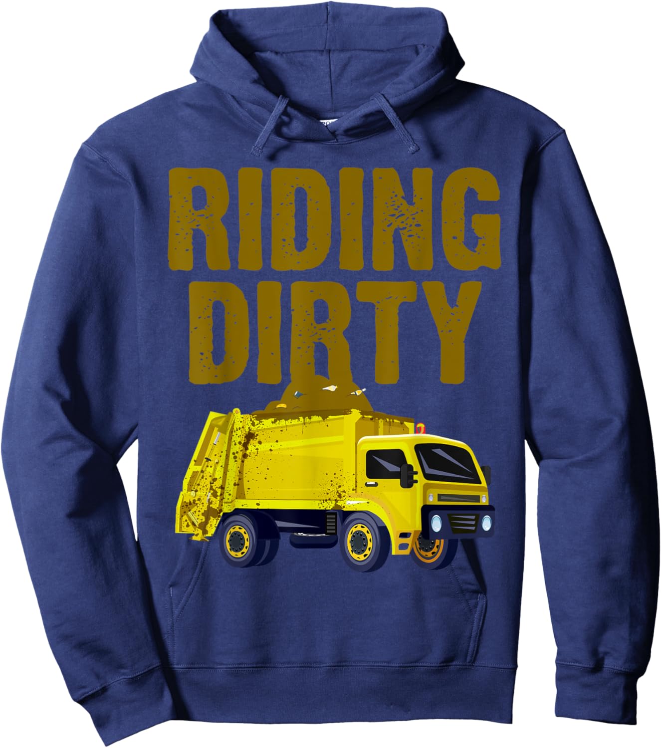 Funny Garbage Truck Art For Toddler Boys Trash Garbage Truck Hoodie - Hoodie | Navy