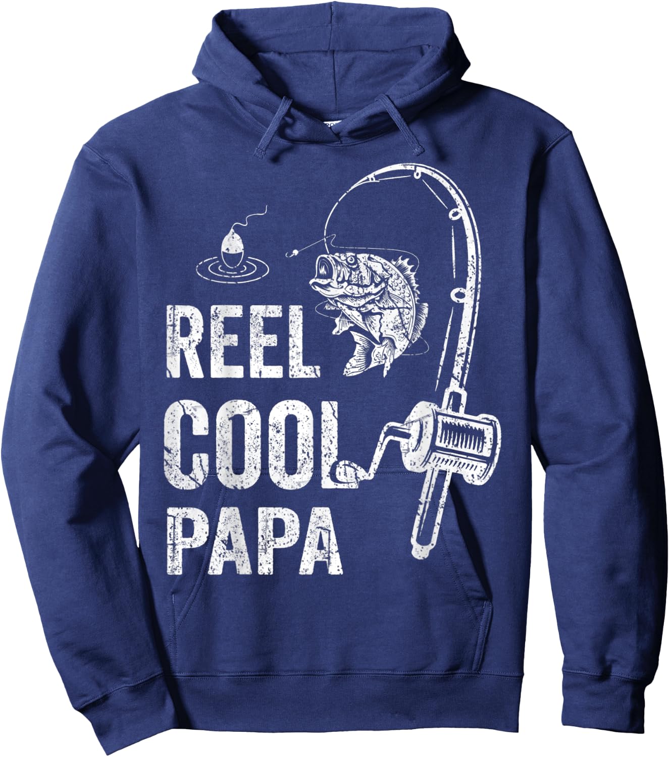 Funny Reel Cool Papa Fishing Father's Day Hoodie - Hoodie | Navy