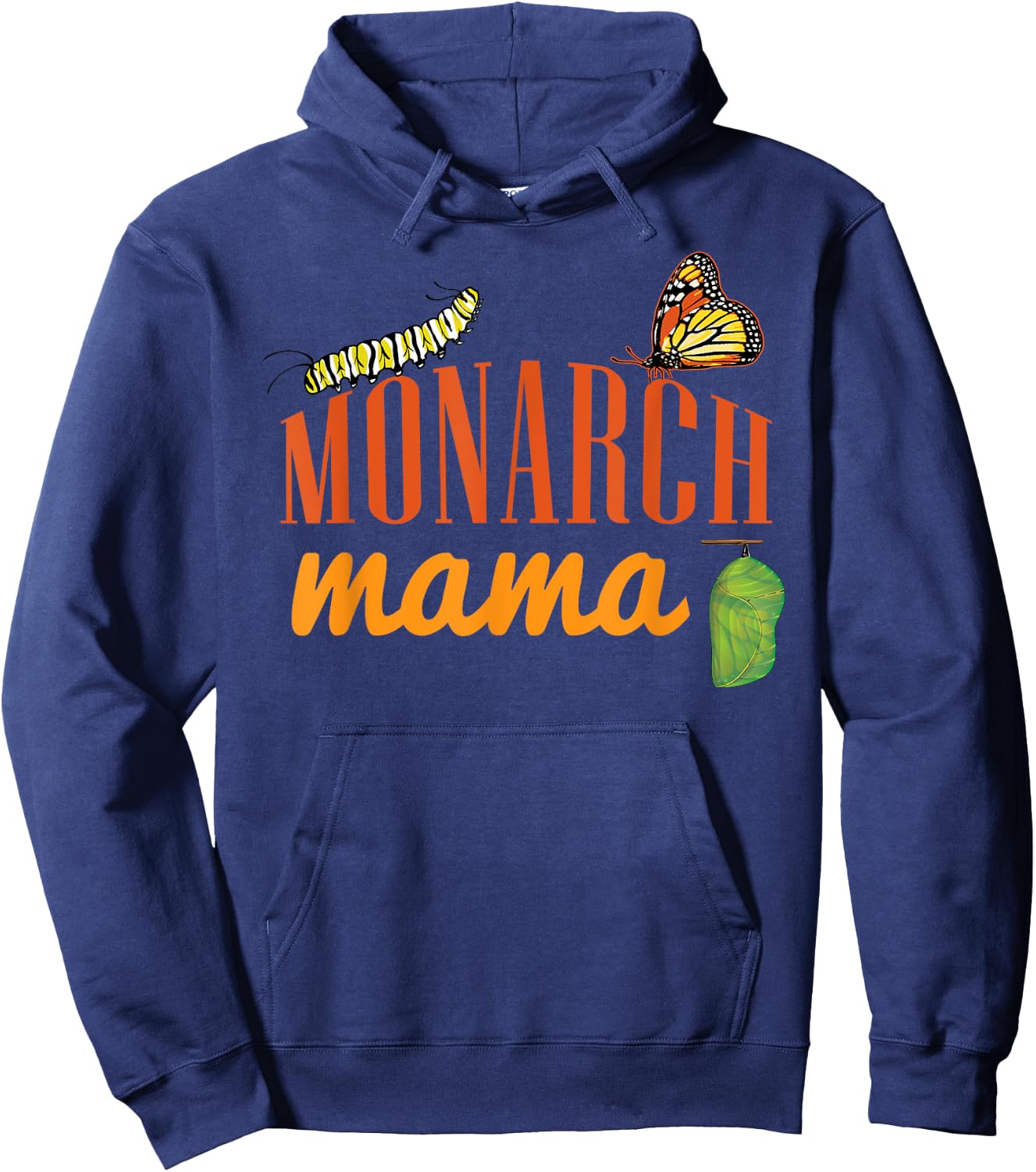 Monarch Butterfly Life Cycle Mama | Mother | Mom Gift Hoodie - Hoodie | Navy