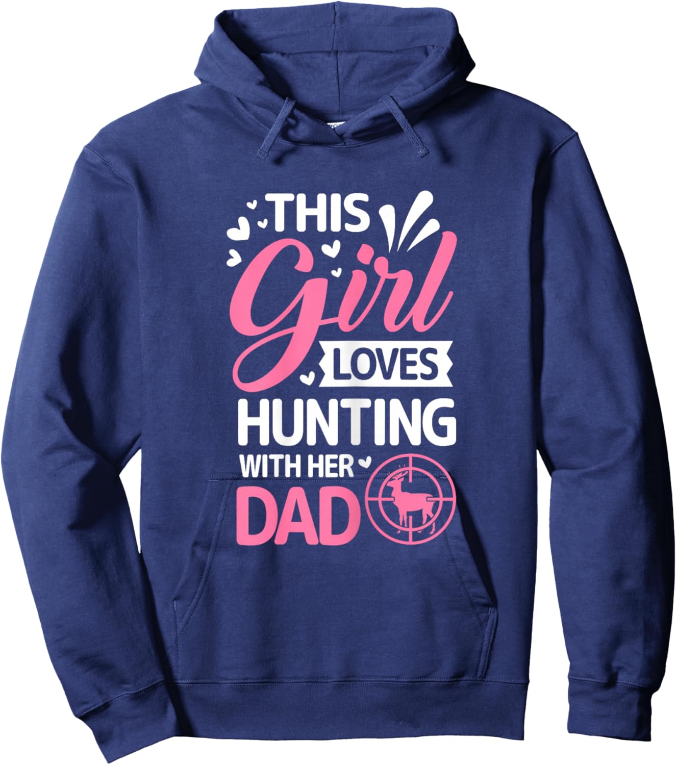 Hunting Girl With Her Dad Father's Day Hoodie - Hoodie | Navy