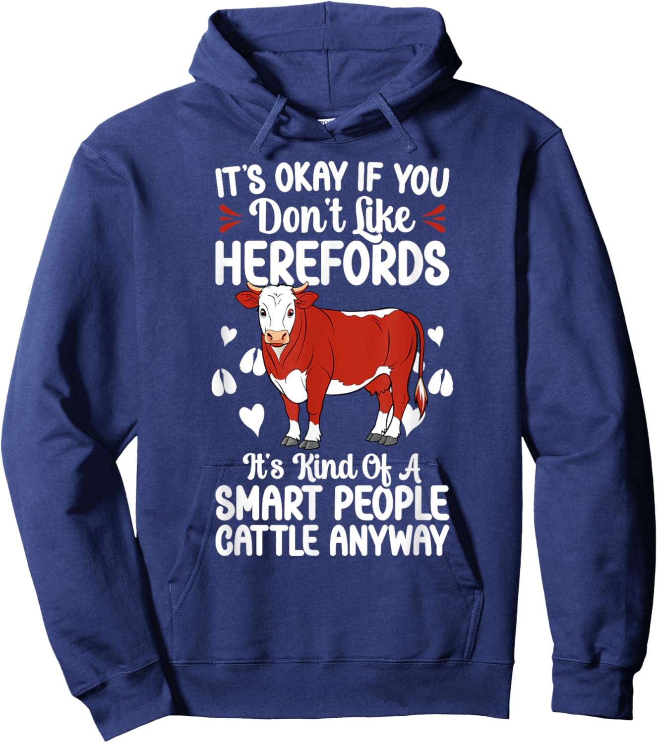 Hereford Cows Funny Hereford Cow Lover Hereford Cattle Hoodie - Hoodie | Navy