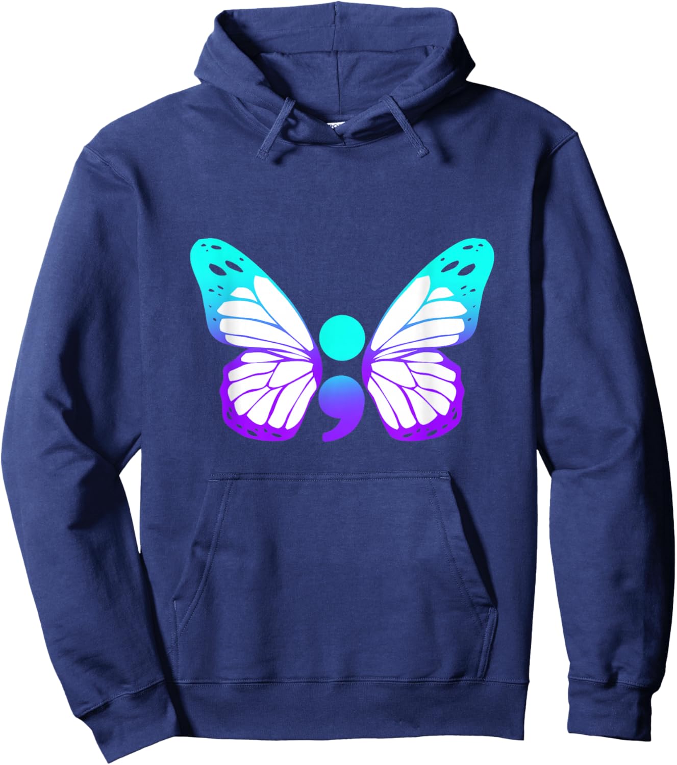 Semicolon For Sentence That Could have Ended - Semi Colon Hoodie - Hoodie | Navy