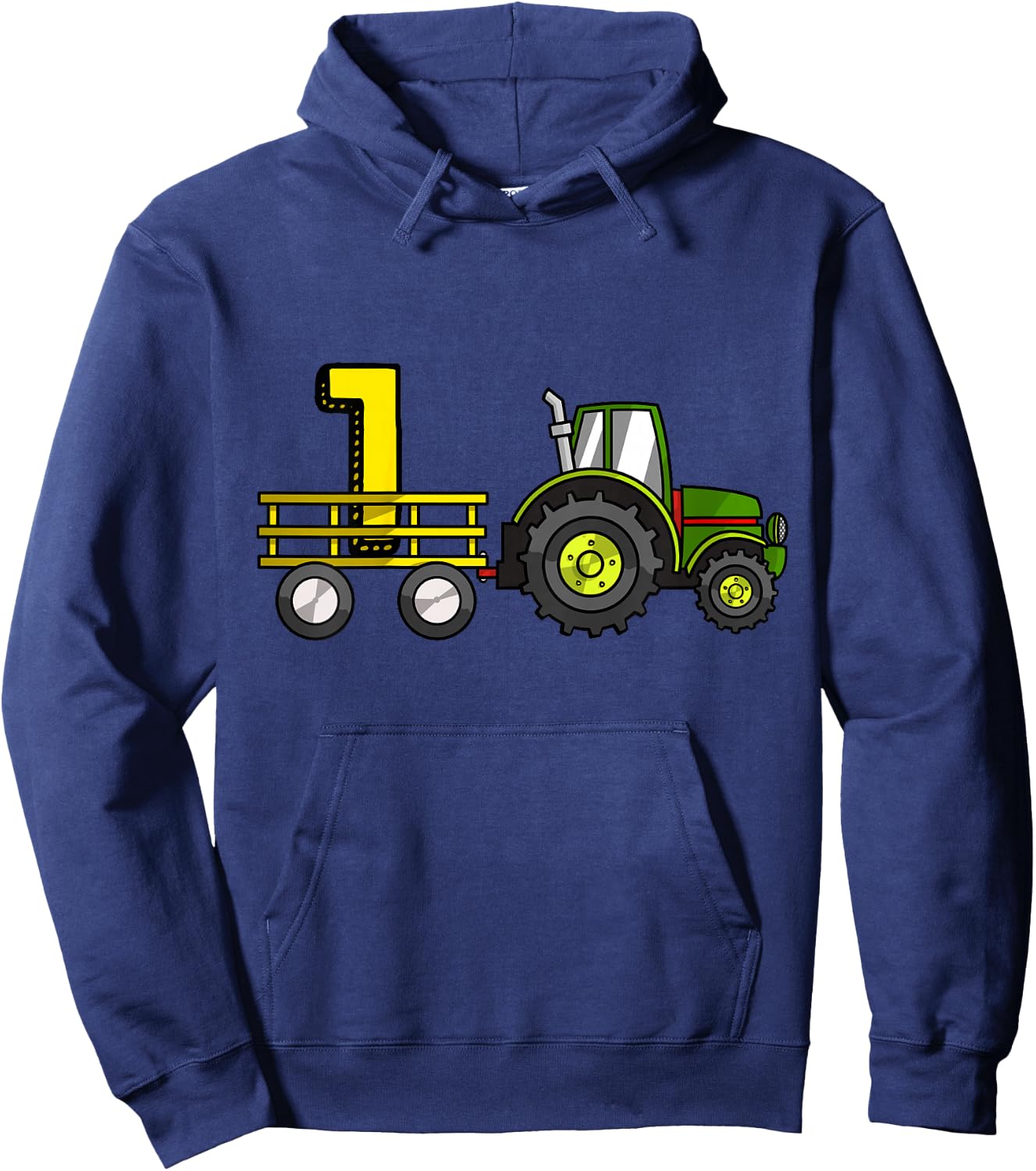 Farm 1 Year Old Barnyard Boys 1st Birthday Tractor Hoodie - Hoodie | Navy