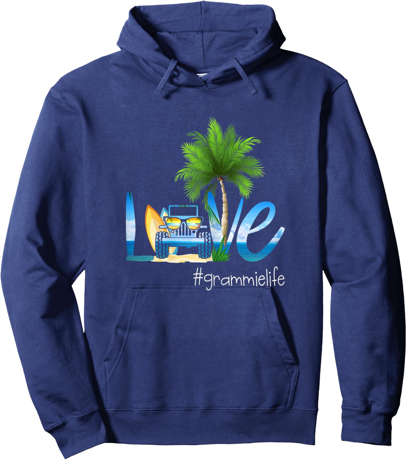 Love Grammie Life-Vacation- Beach and Truck Women Hoodie - Hoodie | Navy