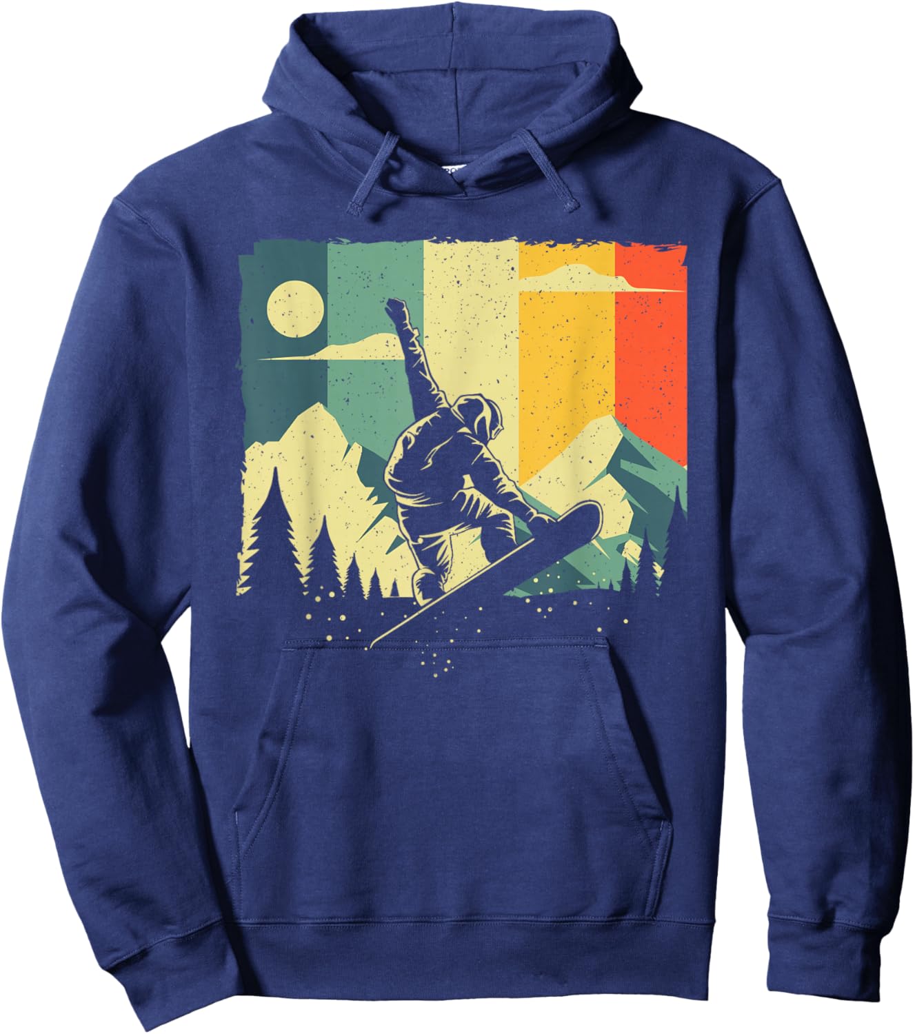 Cool Snowboarding Design Women Vintage Snowboarder Hoodie - Hoodie | Navy