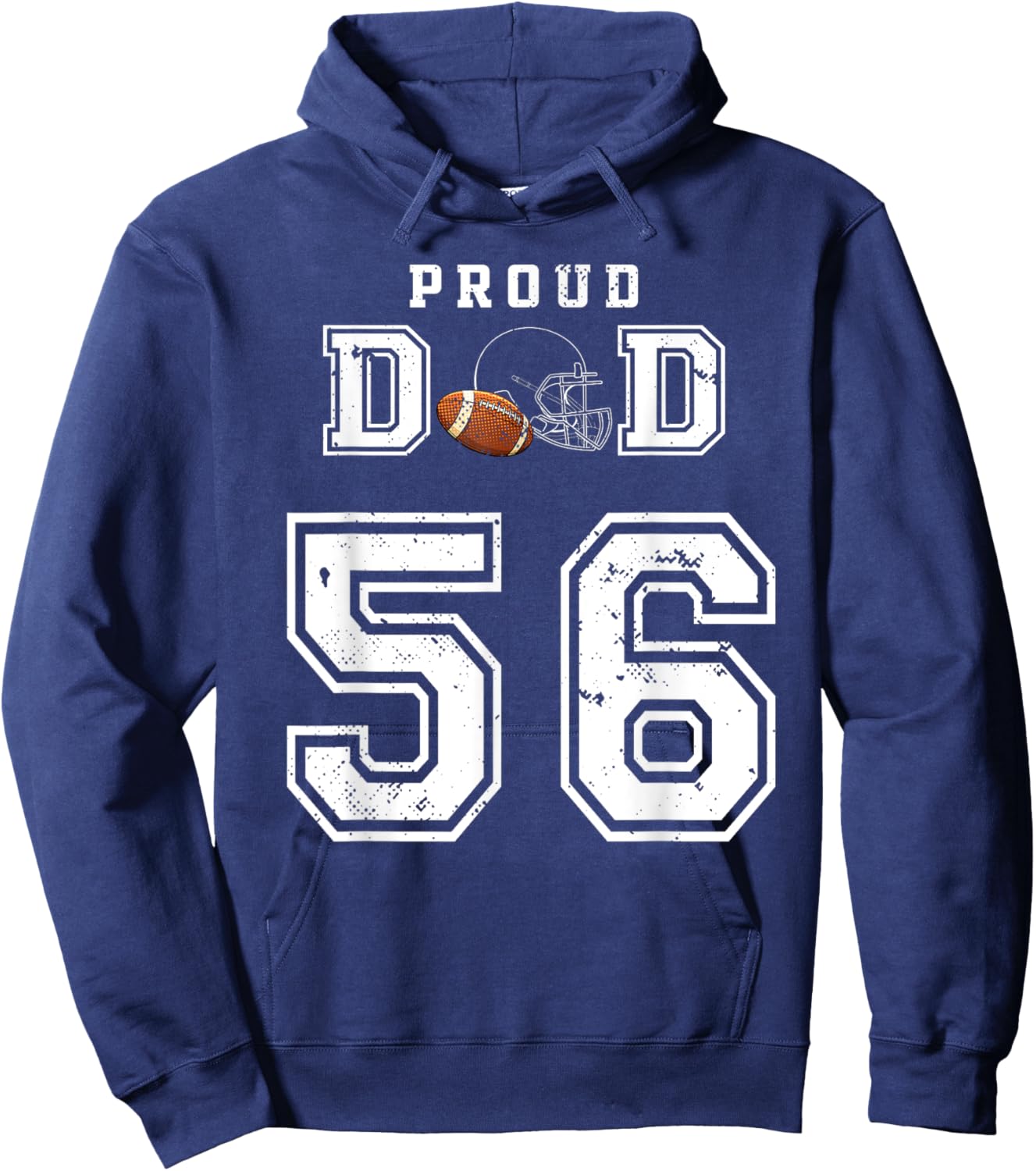 Custom Proud Football Dad Number 56 Personalized Hoodie - Hoodie | Navy