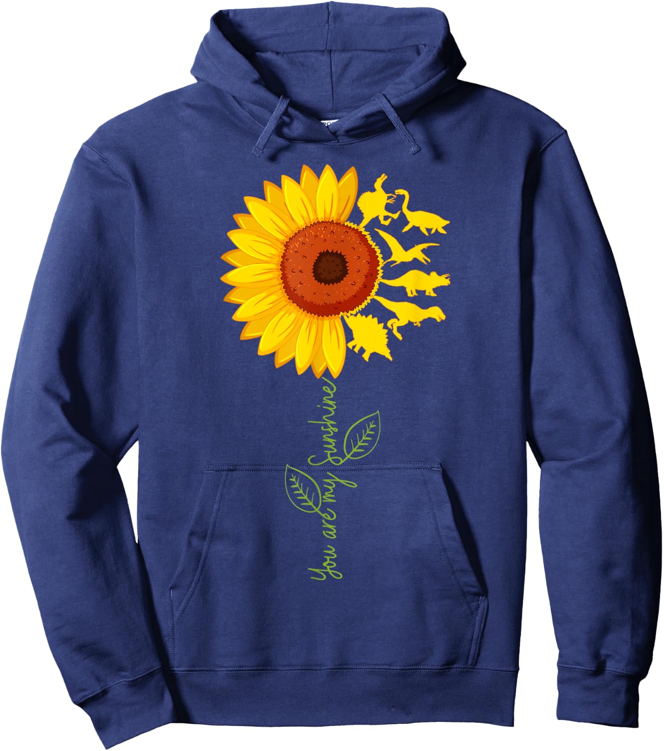 Du bist mein Sonnenschein Sunflower Dinosaur T-Rex Men Women Girls Kids Hoodie - Hoodie | Navy
