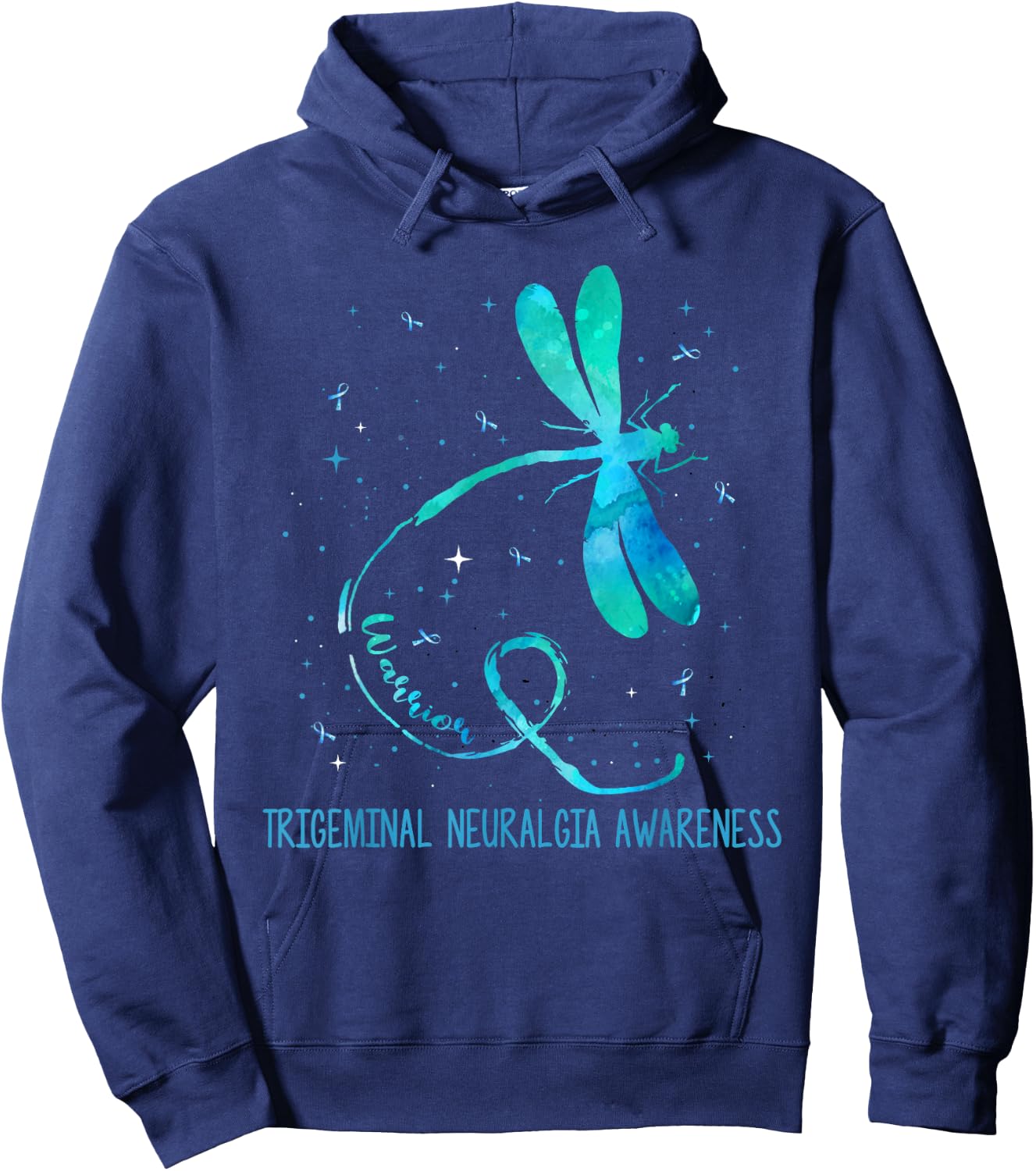 Ki Trigeminal Neuralgia Awareness Costume Dragonfly Ribbon Hoodie - Hoodie | Navy