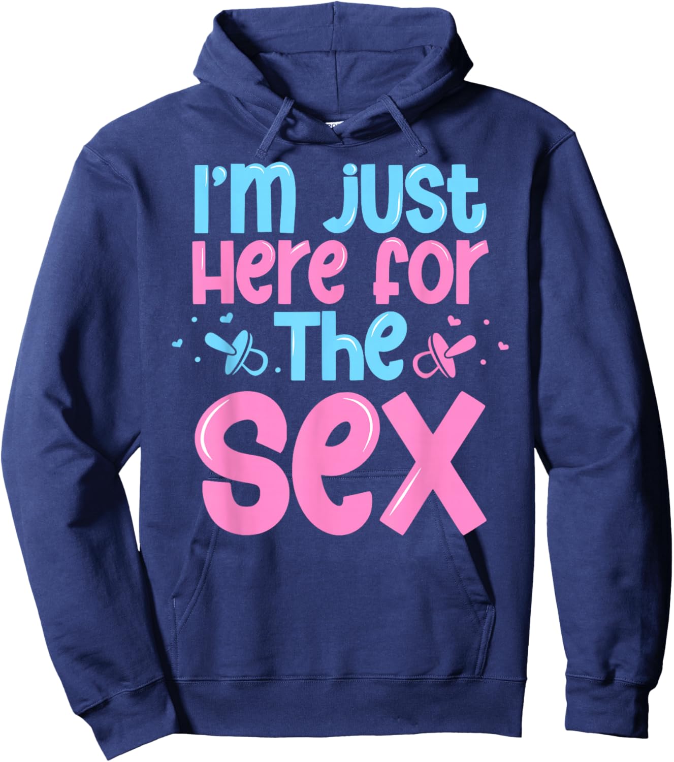 Baby announcement gender reveal here for the baby party Hoodie - Hoodie | Navy