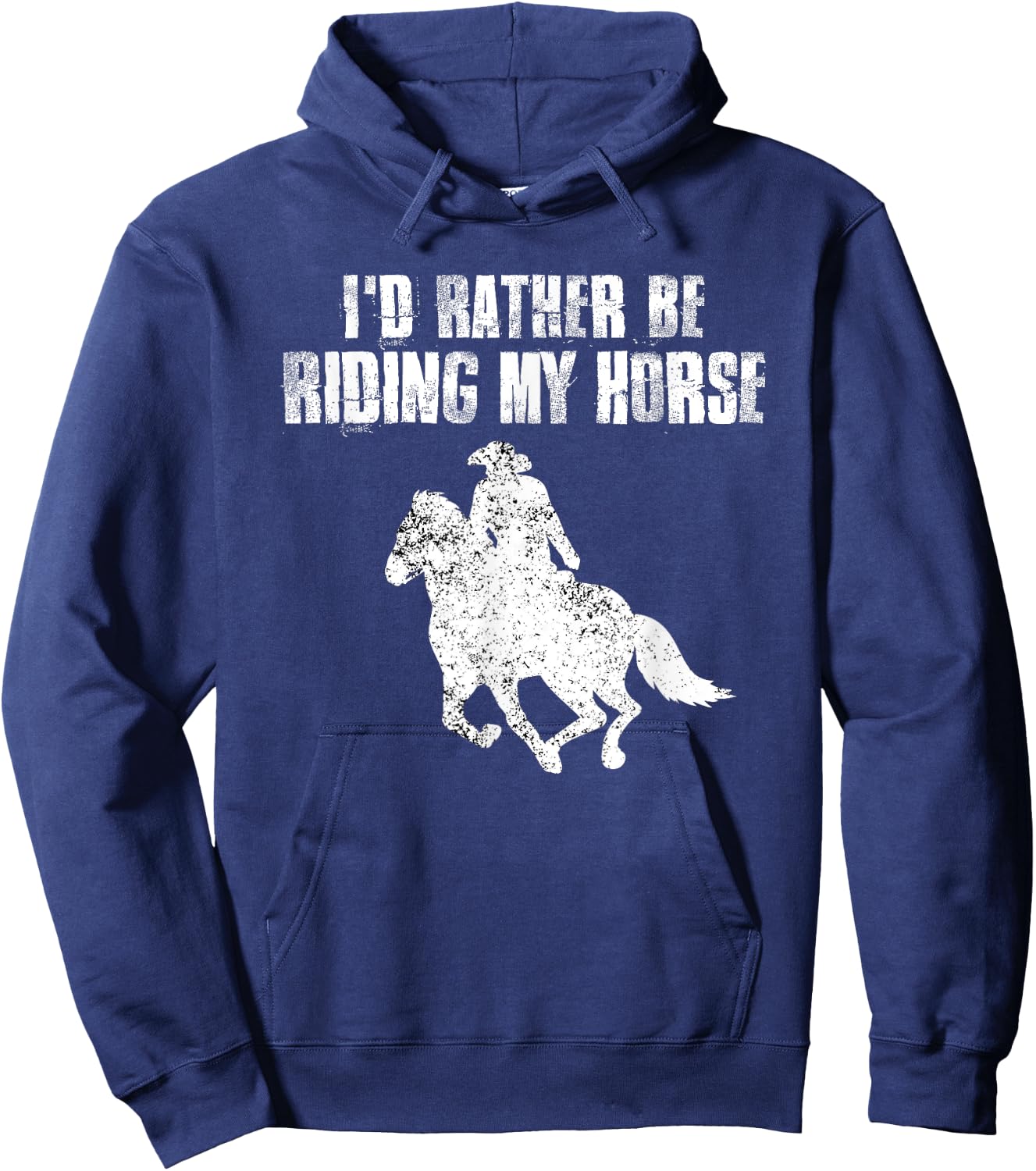 I'd Rather Be Riding My Horse Rider Vintage Horses Lover Hoodie - Hoodie | Navy