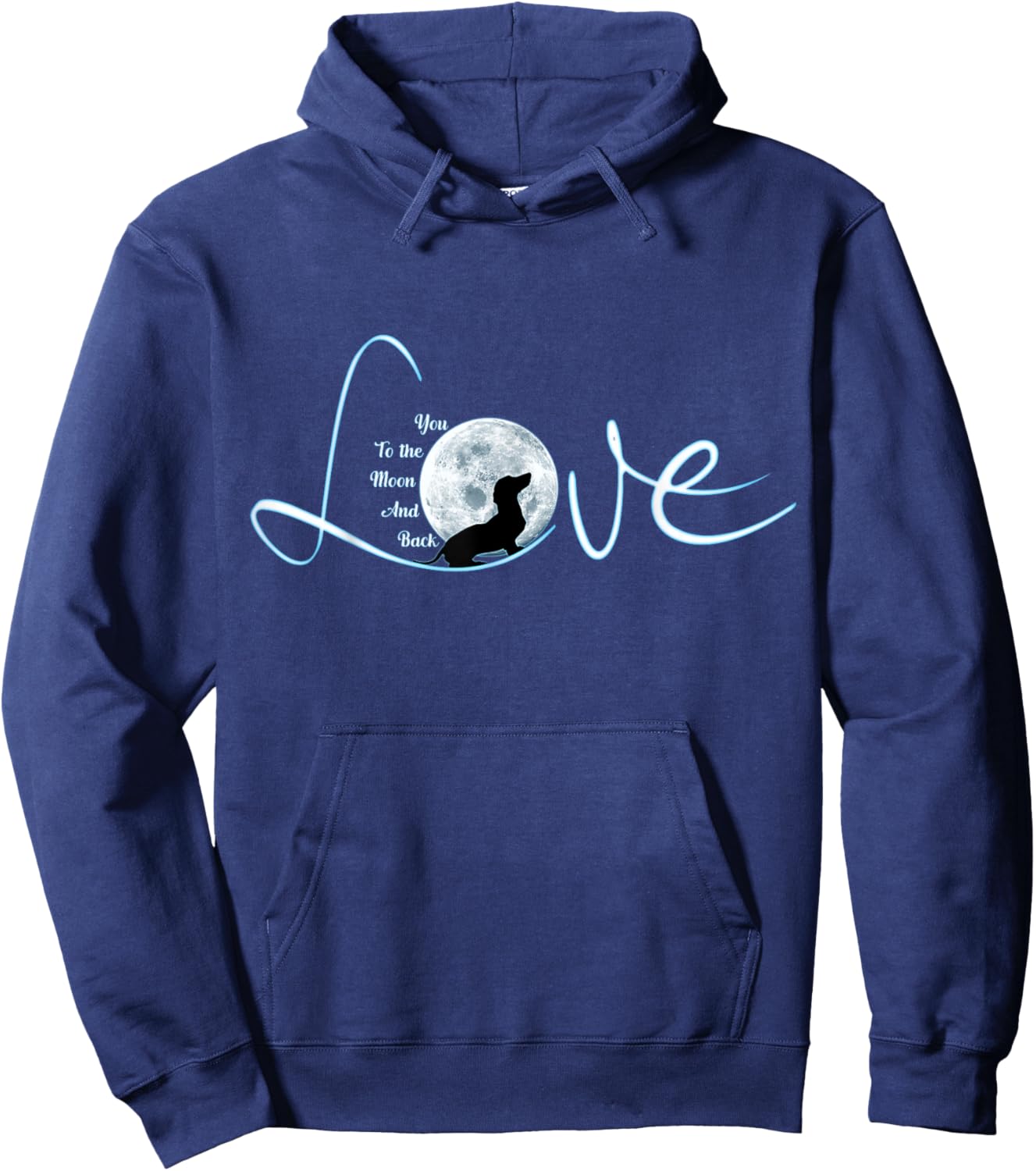 Weeine Love To Moon and Back Dachshund Mom Weiner Dog Hoodie - Hoodie | Navy