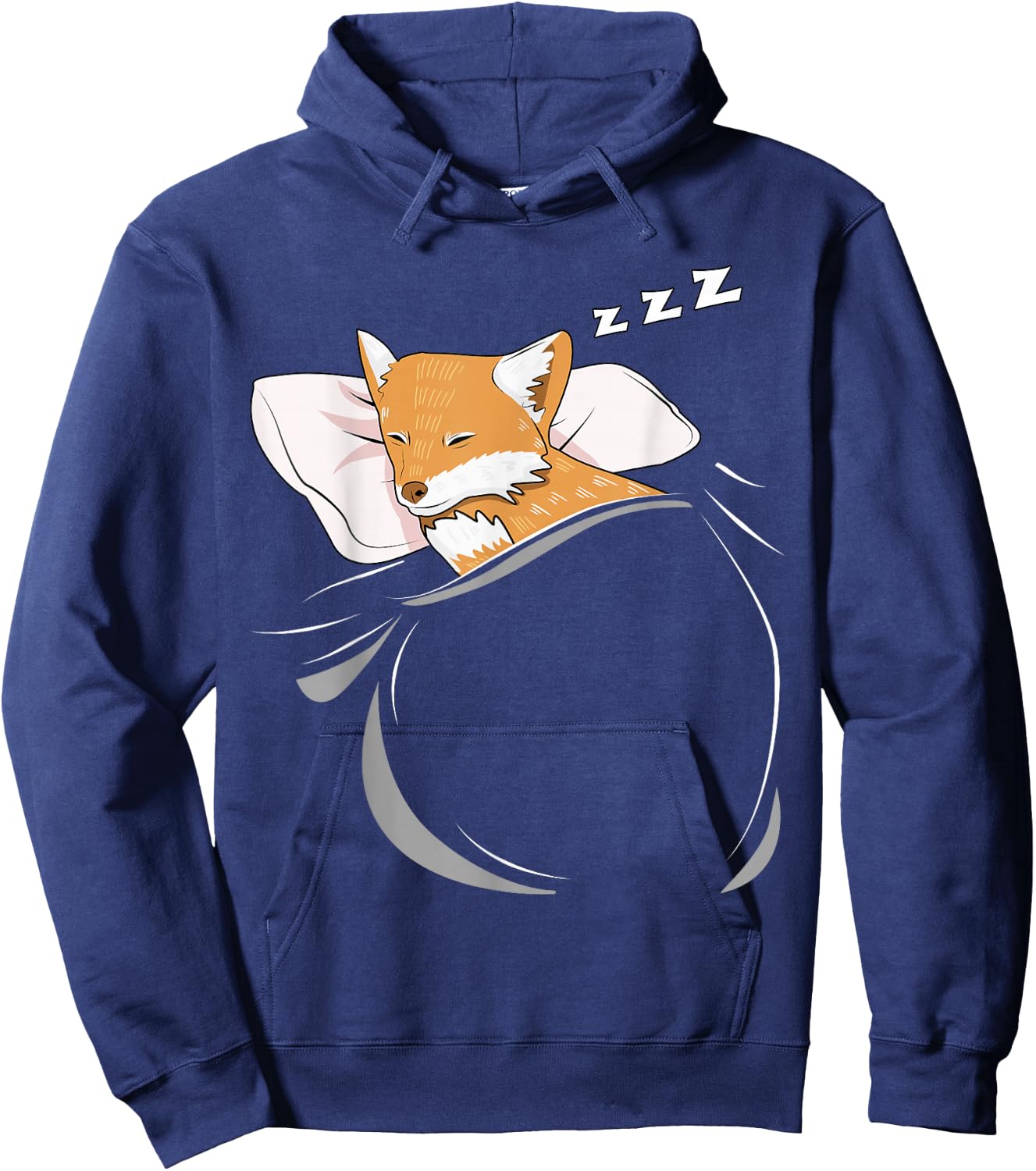 Fox Sleeping Animal Pajamas Nap PJs Outfit Gift Fox Hoodie - Hoodie | Navy