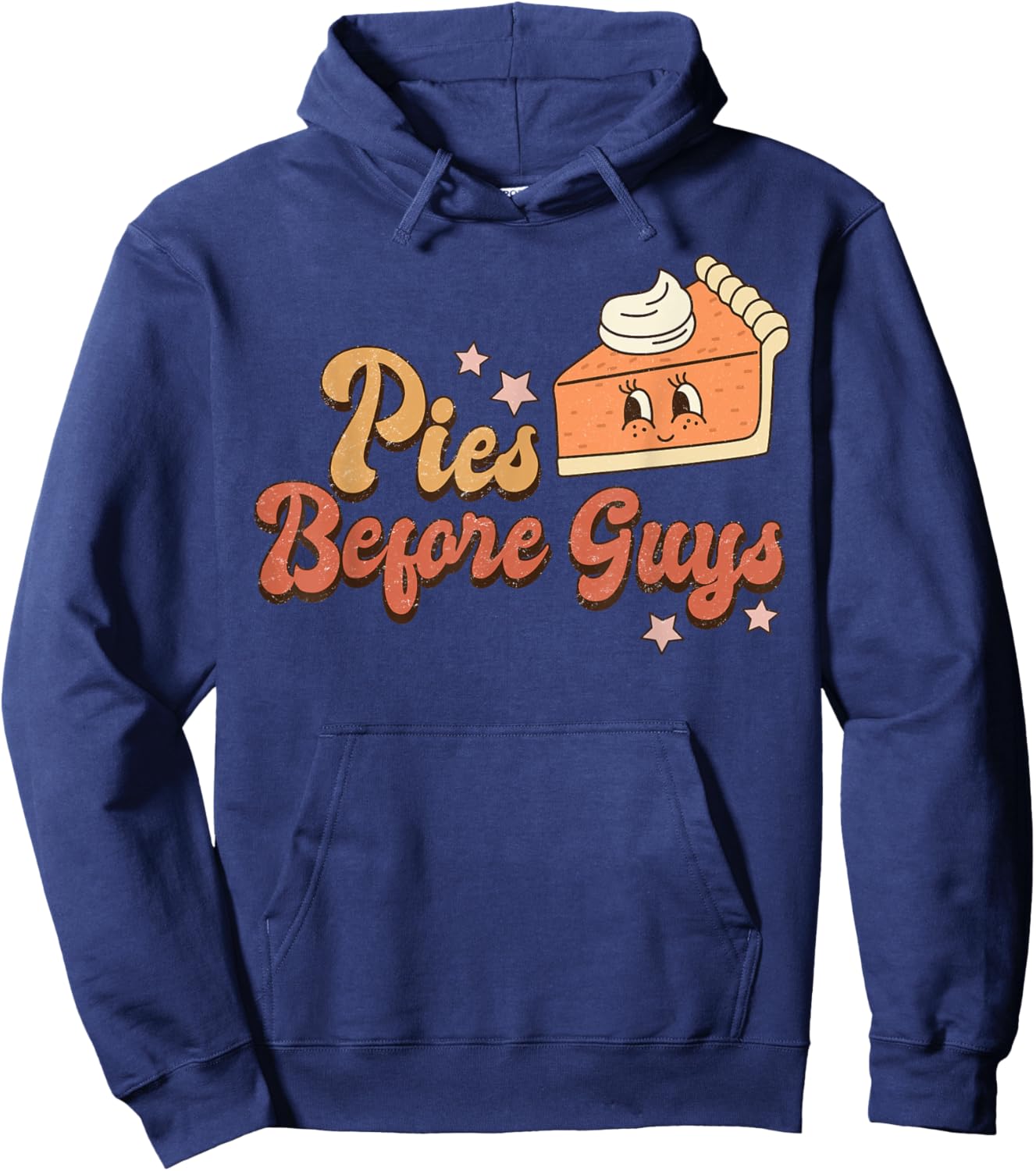 Groovy Retro Pumpkin Pies Thanksgiving Dinner Before Guys Hoodie - Hoodie | Navy