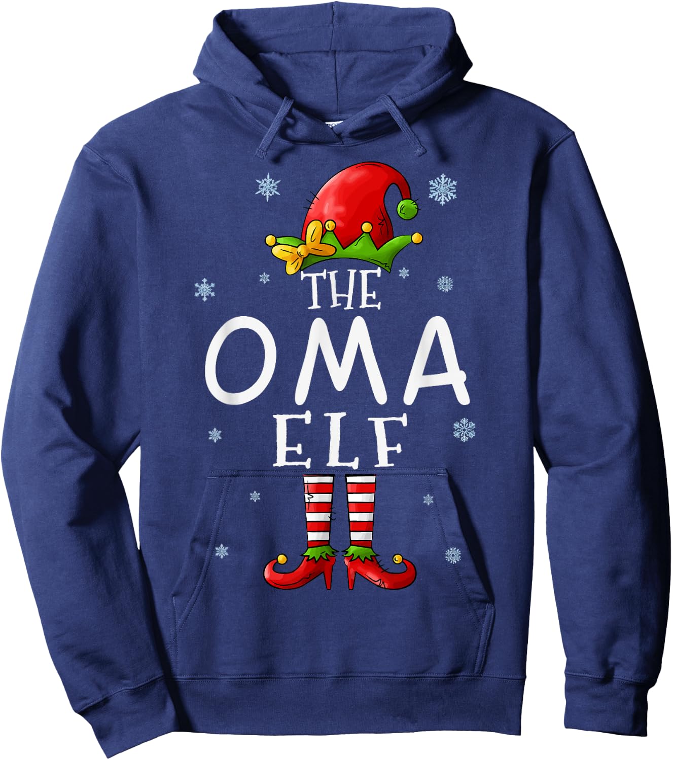 The OMA Elf Funny Grandma Xmas Groupe Matching Christmas Hoodie - Hoodie | Navy