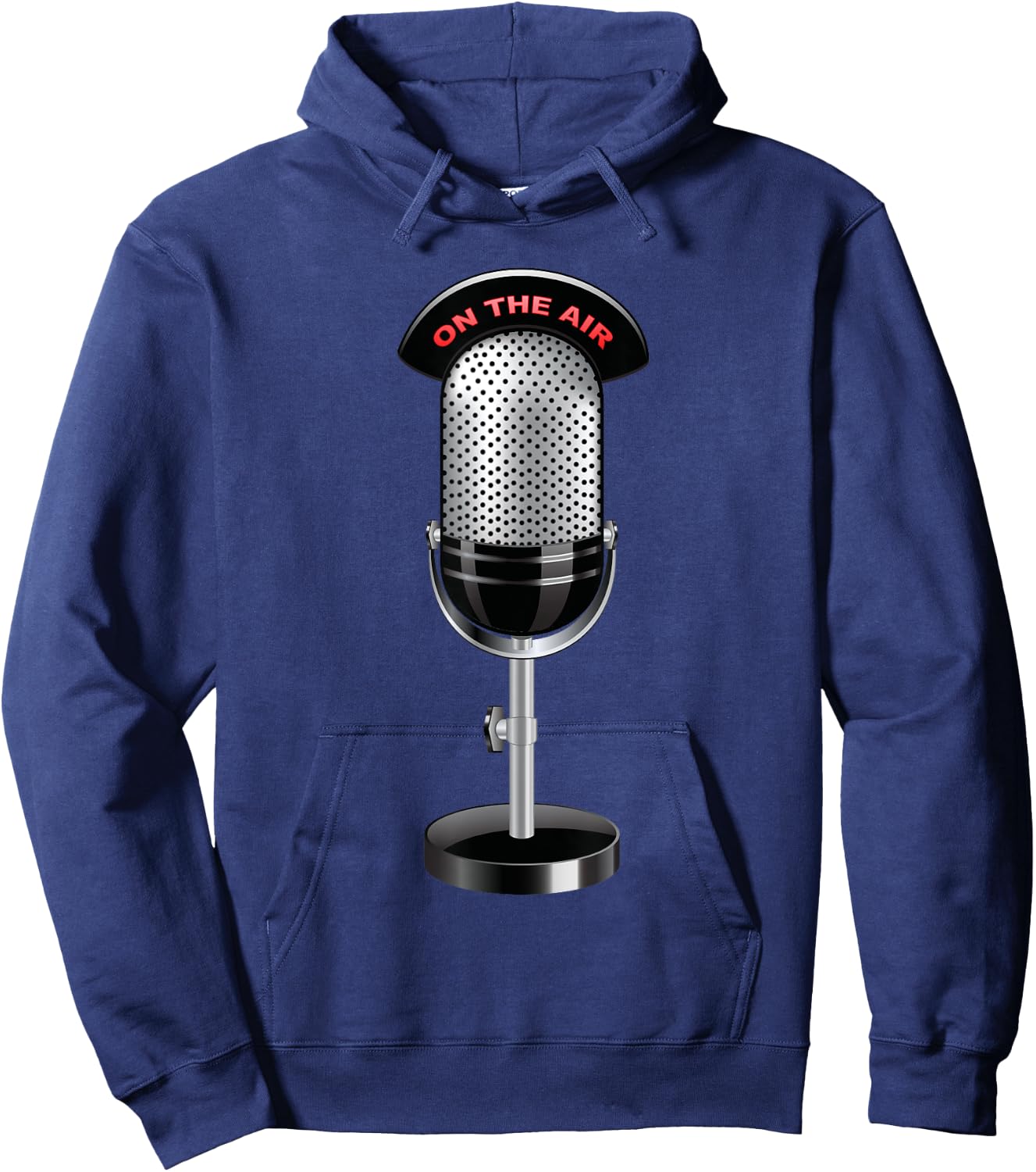 On The Air With Radio Host And Podcasting Microphone Hoodie - Hoodie | Navy