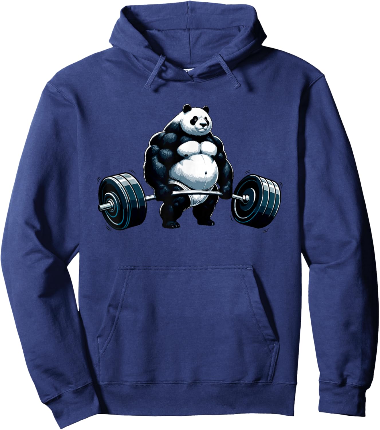 Muscle Gym Panda Bodybuilder Weightlifting Motivational Hoodie - Hoodie | Navy