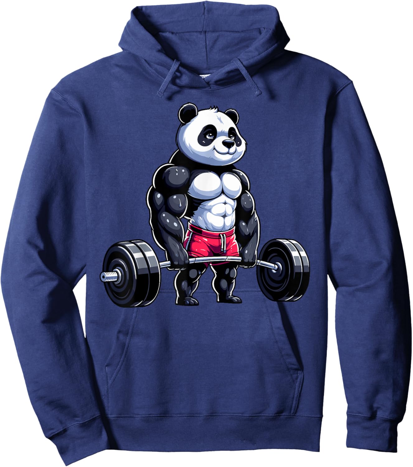Funny Gym Panda Bodybuilder Weightlifting Motivational Hoodie - Hoodie | Navy