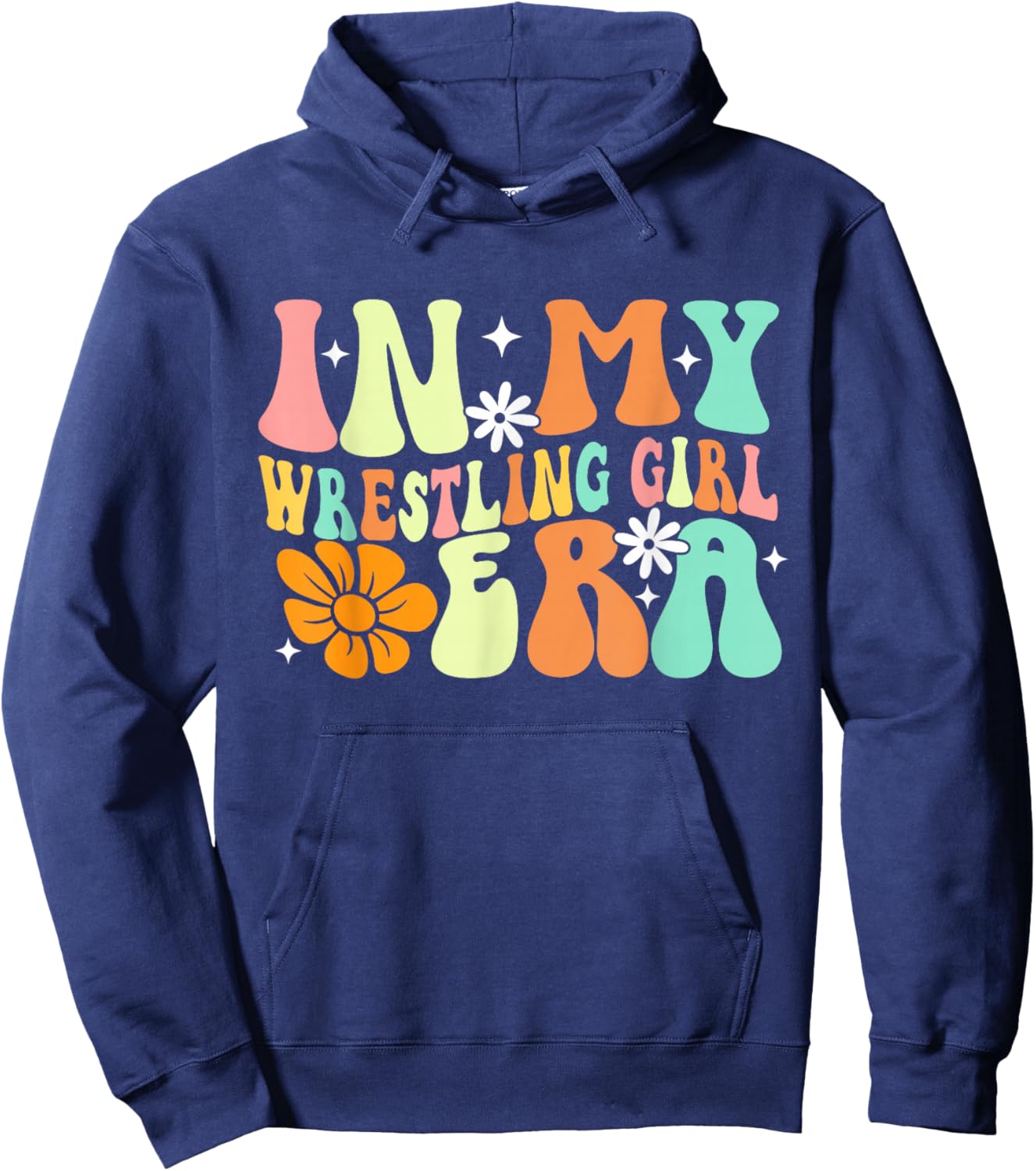 In My Wrestling Girl Era Wrestler Wrestle Groovy Women Hoodie - Hoodie | Navy