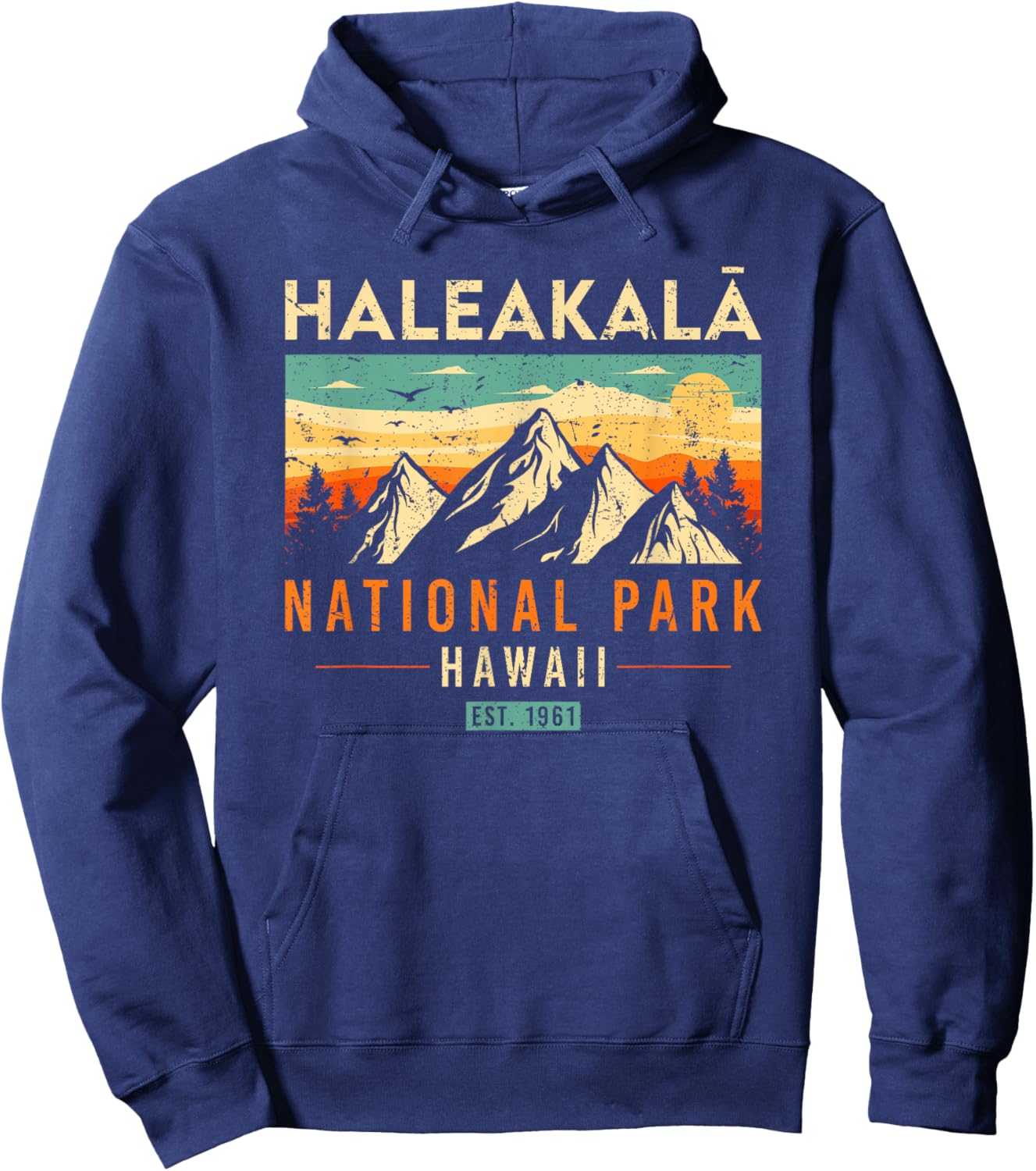 Haleakala Est 1961 Hawaii Vintage Retro National Park Hoodie - Hoodie | Navy