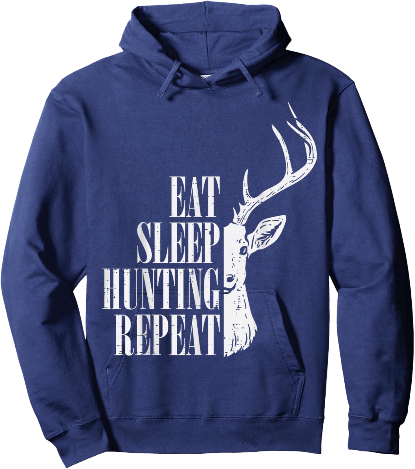 Eat Sleep Hunting Repeat Funny Deer Hunter Men Women Kids Hoodie - Hoodie | Navy