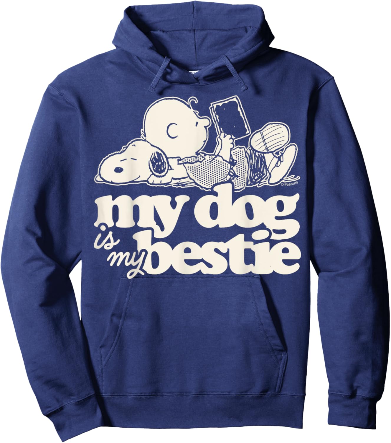 Peanuts - Snoopy And Charlie Brown My Dog Is My Bestie Hoodie - Hoodie | Navy