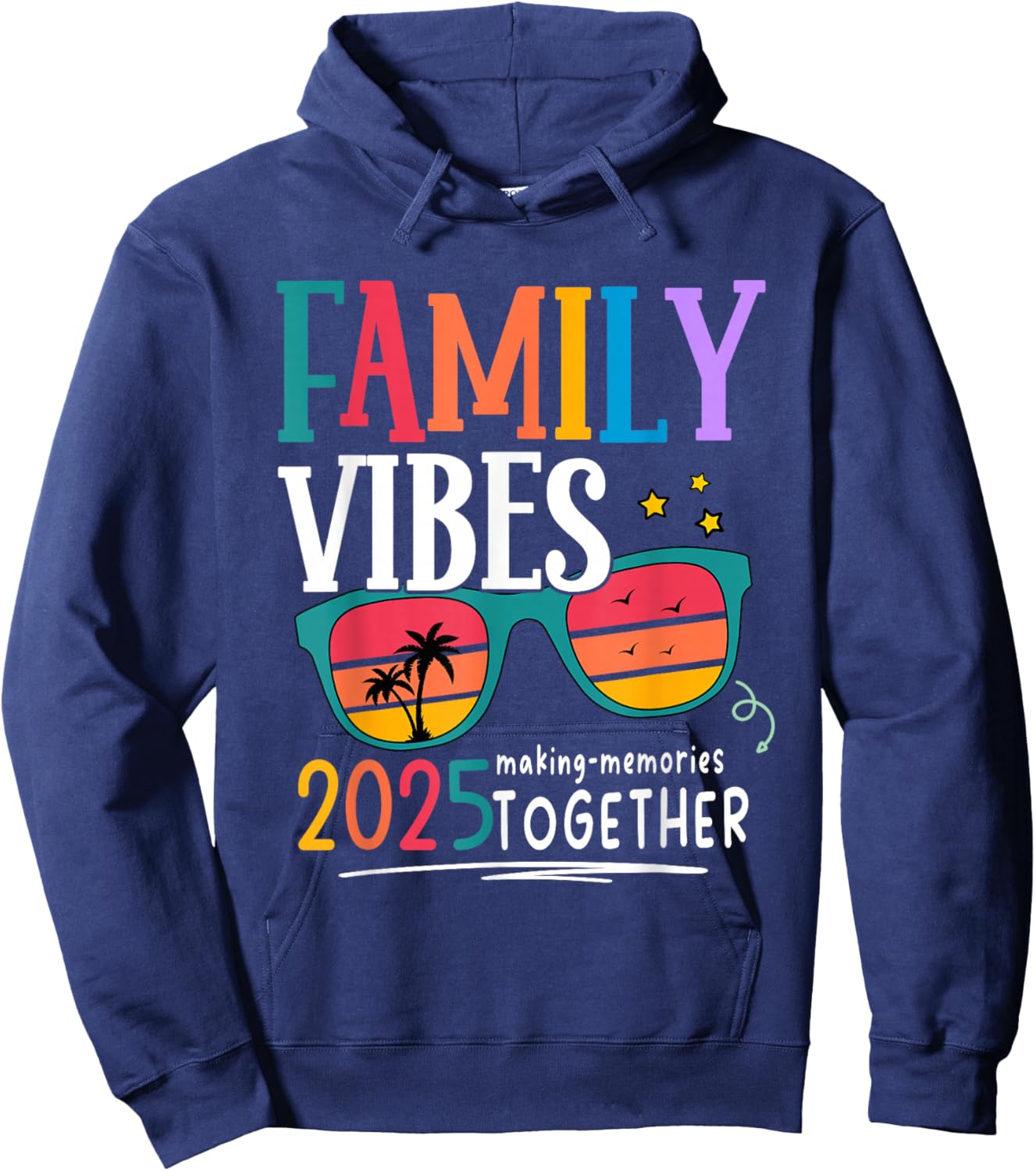 Family Vacation 2025 Beach Matching Summer Family Vibes Hoodie - Hoodie | Navy