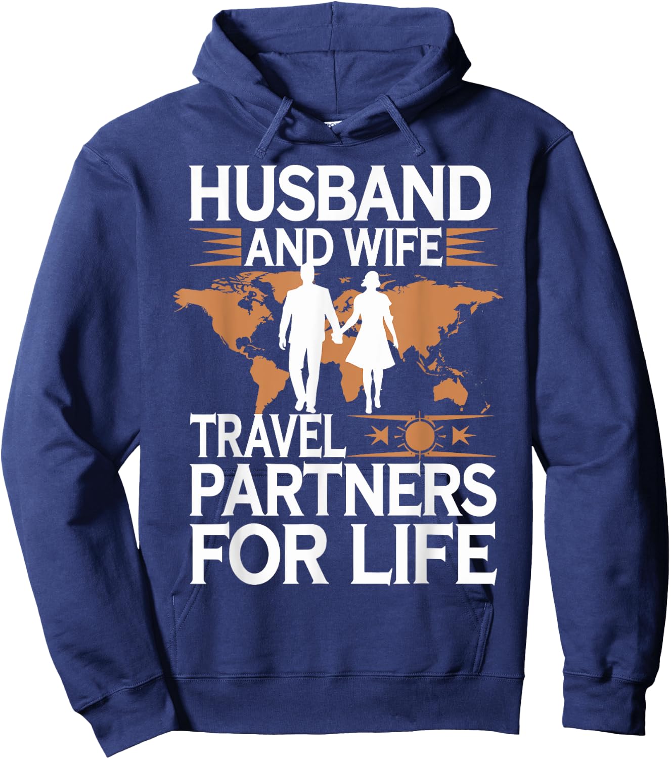 Husband And Wife Travel Partners For Life Hoodie - Hoodie | Navy