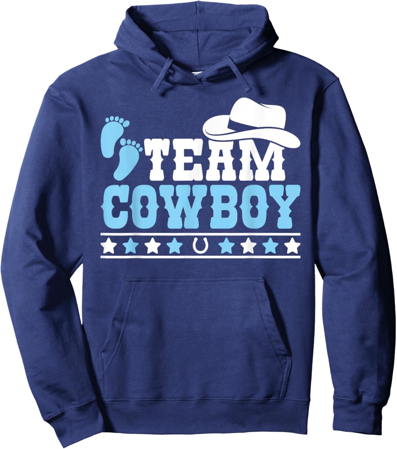 Team Cowboy Baby Gender Reveal Outfit Team Boy Gender Reveal Hoodie - Hoodie | Navy