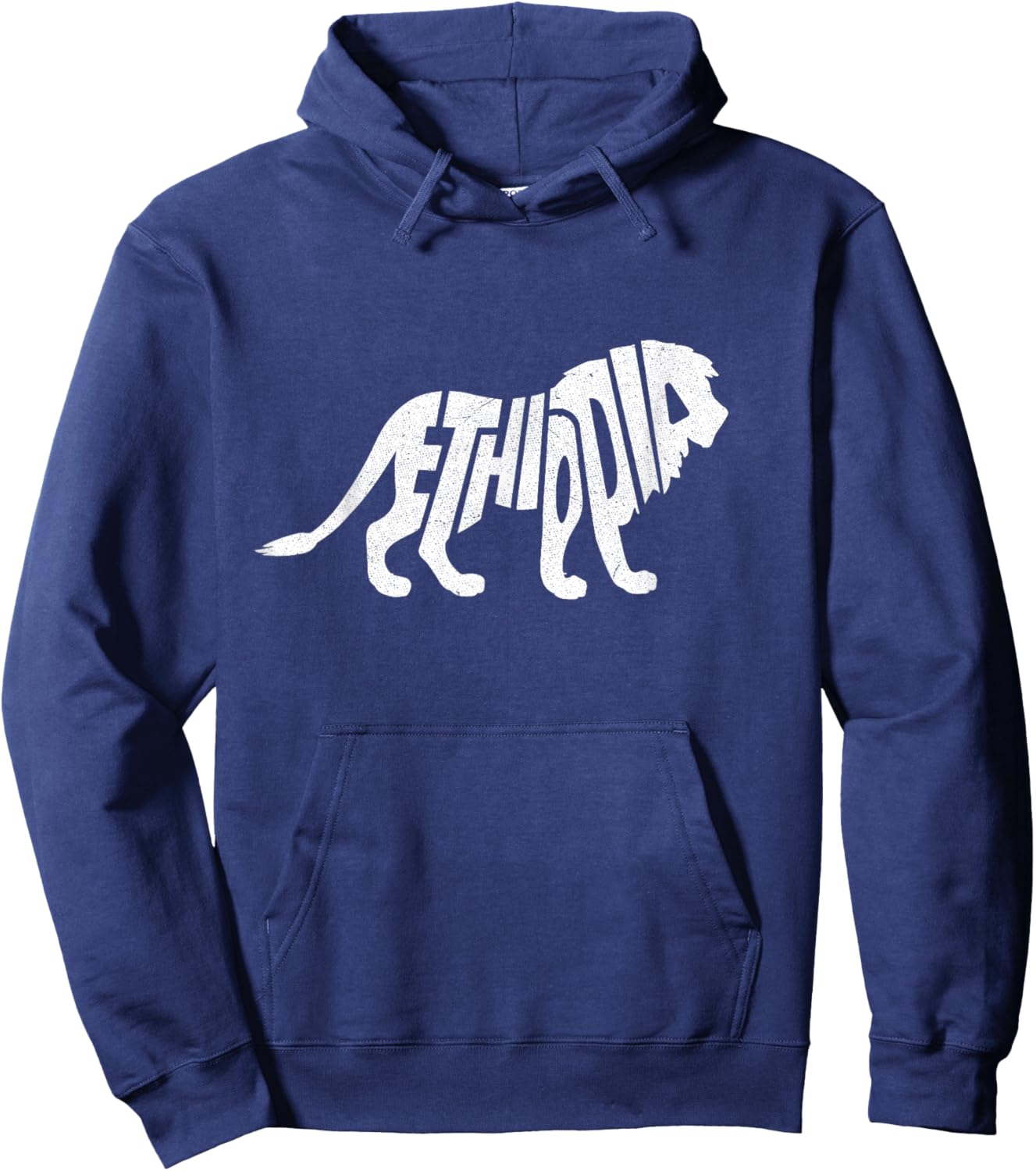 Ethiopia Lion Word Art - Funny Animal Hoodie - Hoodie | Navy