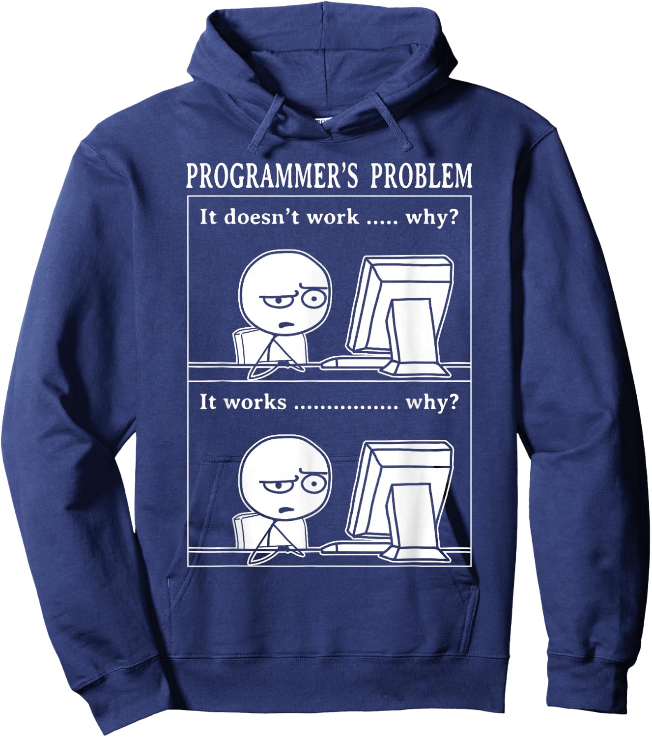 Programmer Funny Problem It Works Computer Science Nerd Hoodie - Hoodie | Navy