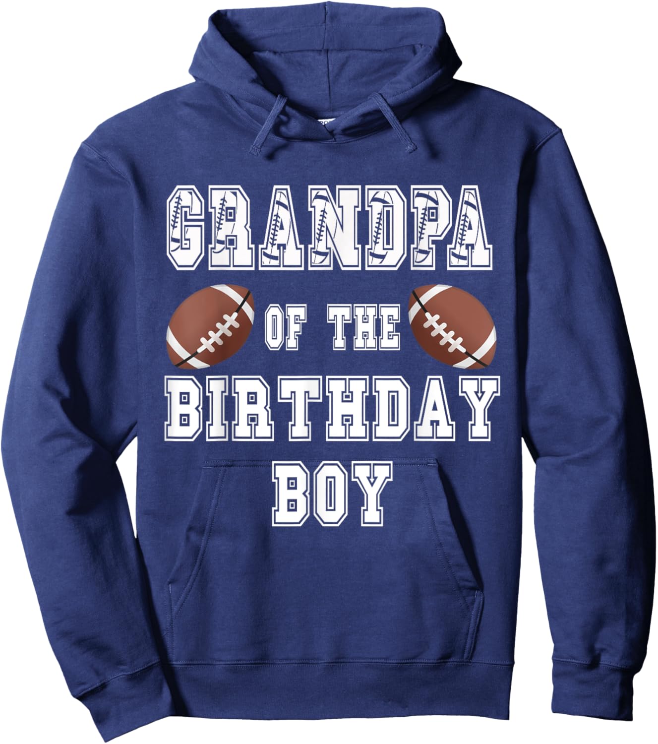 Grandpa of the Birthday Boy Football Lover Family Birthday Hoodie - Hoodie | Navy