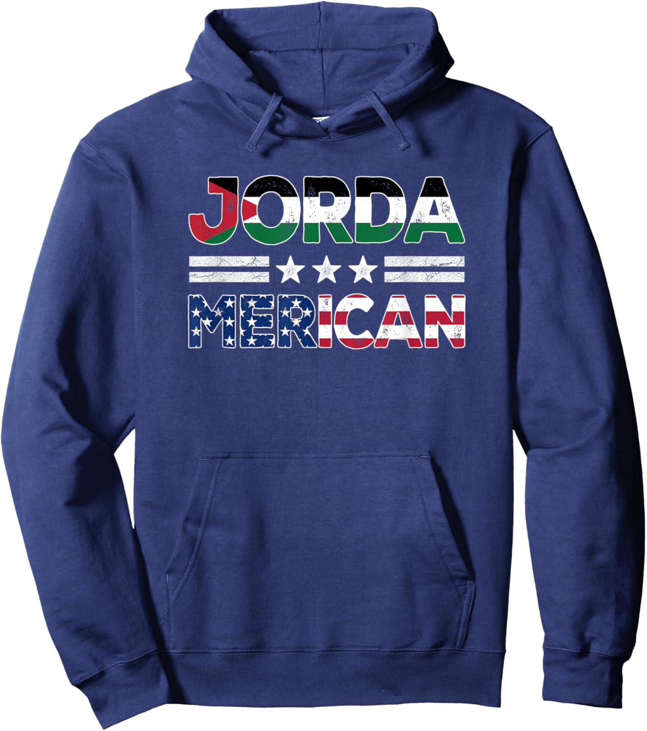 JordaMerican Half Jordanian American Flag US Dual Citizen Men Hoodie - Hoodie | Navy