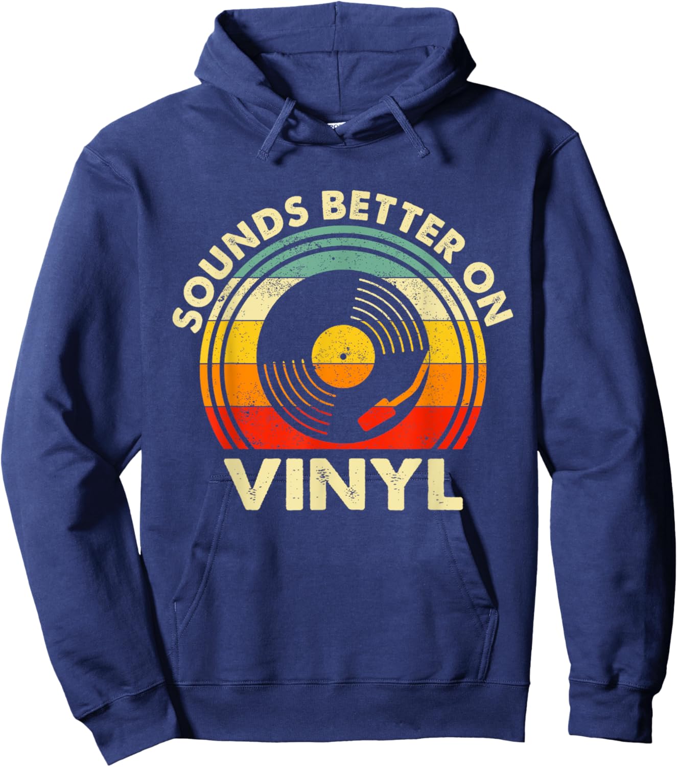 Sounds Better On Vinyl - Music Lover Disc Records Collector Hoodie - Hoodie | Navy