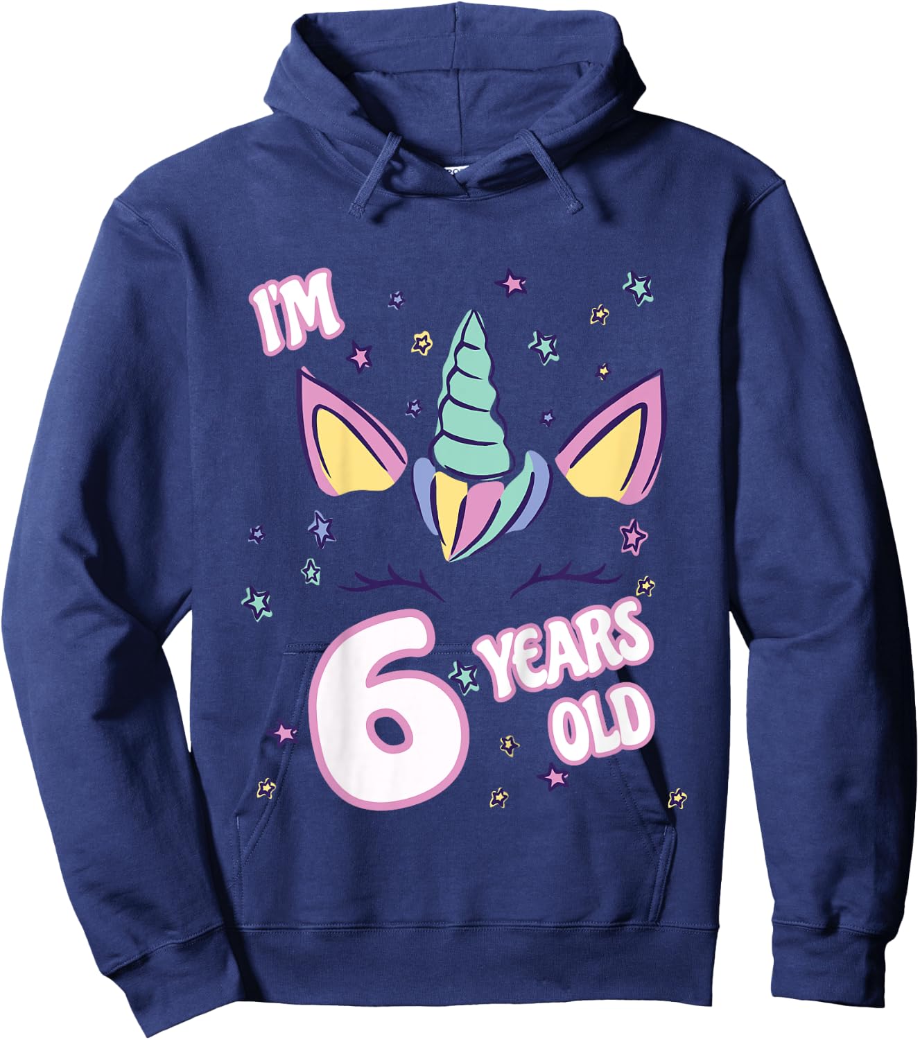Unicorn 6th birthday i'm 6 years old girl unicorn design Hoodie - Hoodie | Navy