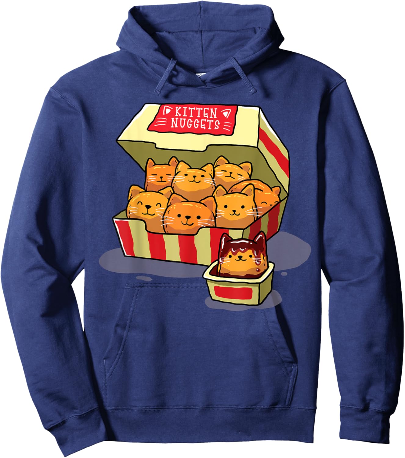 InGENIUS Funny Cat Owner Shirts & Gifts Kitten Nuggets Food Pun Cat Lover Gift Chicken Nuggets -Adults Black Small Hoodie - Hoodie | Navy