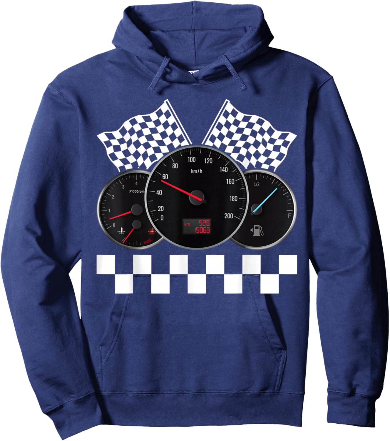 Checkered Flag Racing Hoodie - Hoodie | Navy