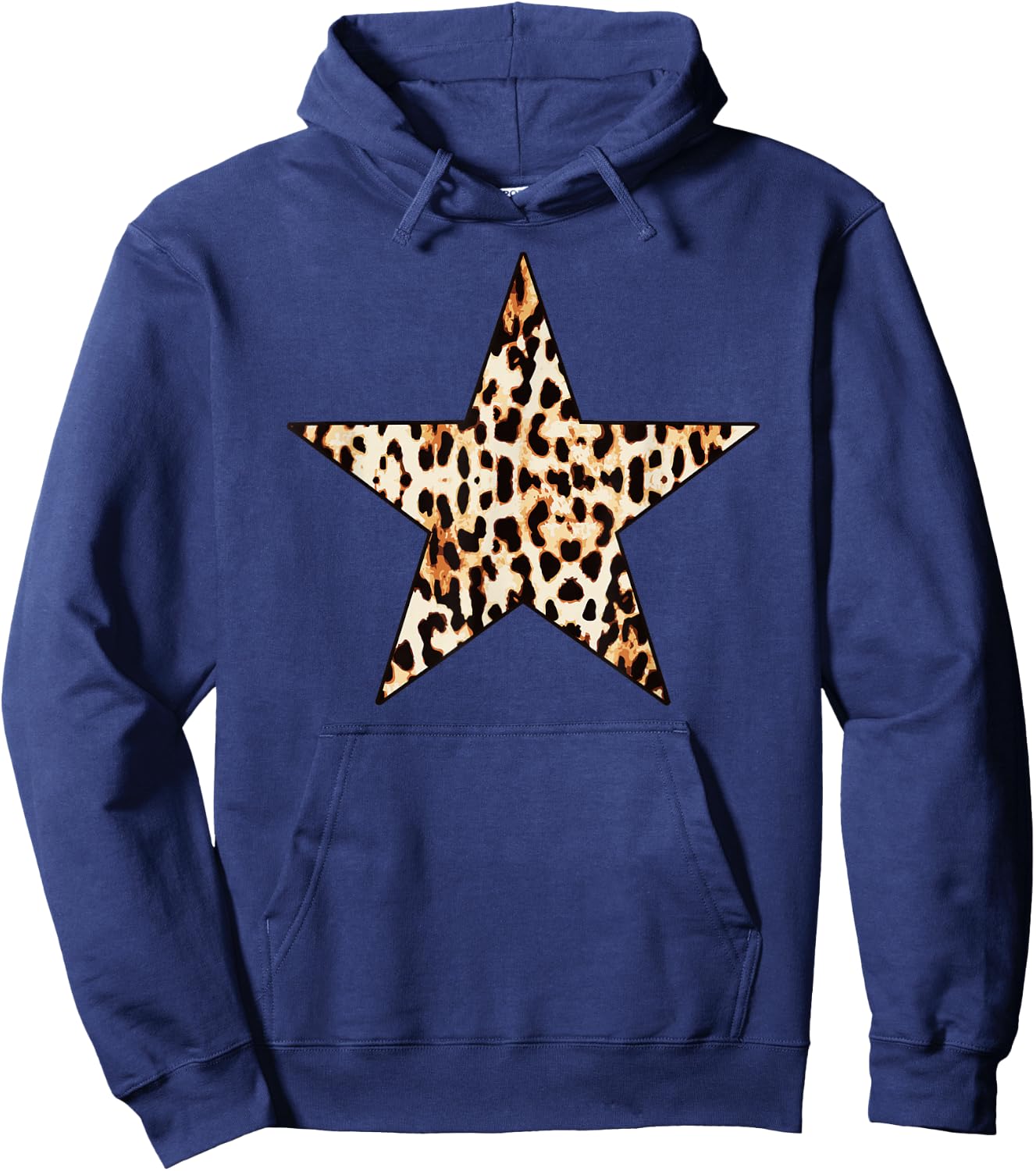 Cool Cheetah Leopard Animal Print Star Hoodie - Hoodie | Navy
